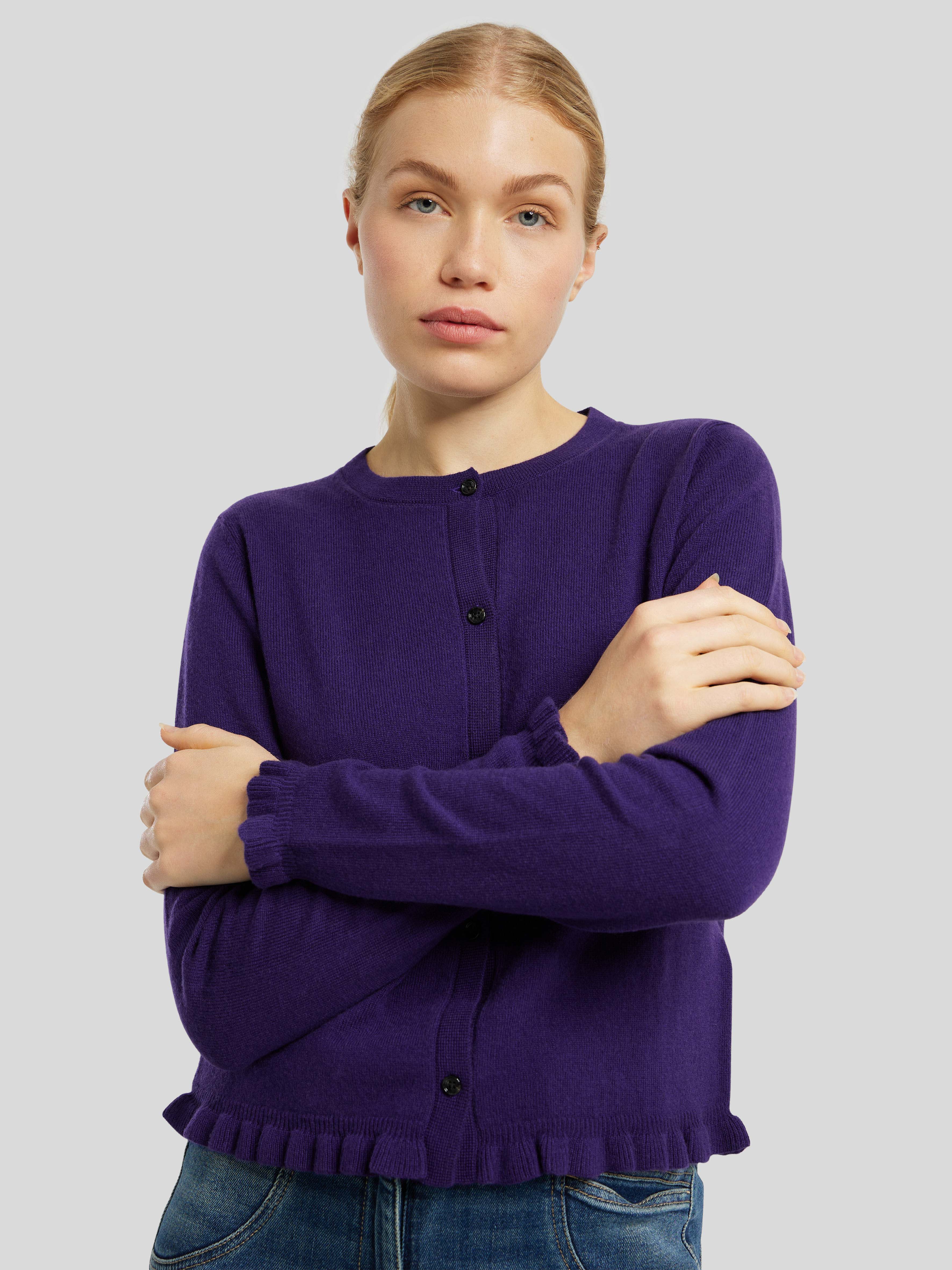 Strickjacke mit R�schen