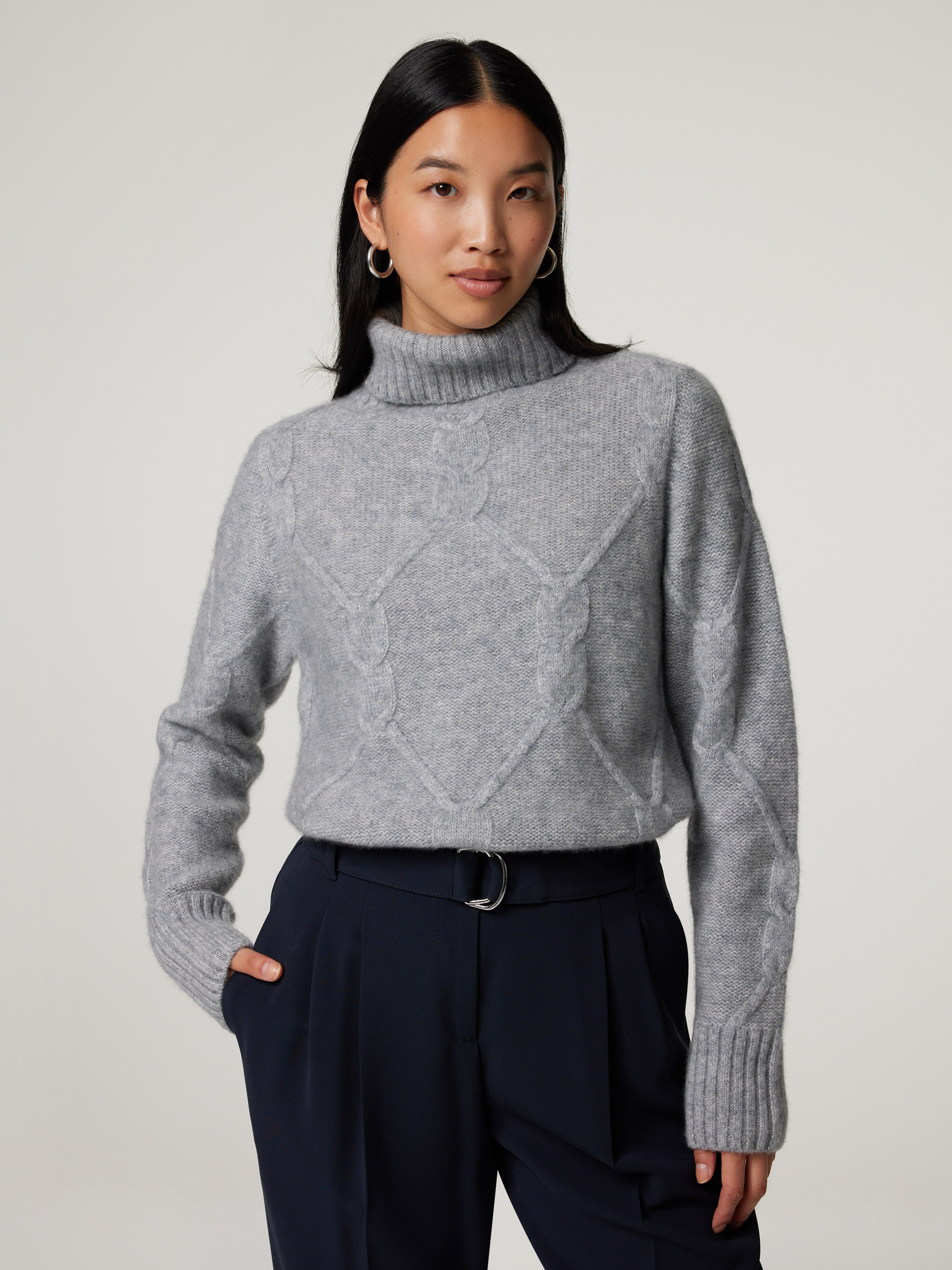 Rollkragenpullover mit Kaschmir