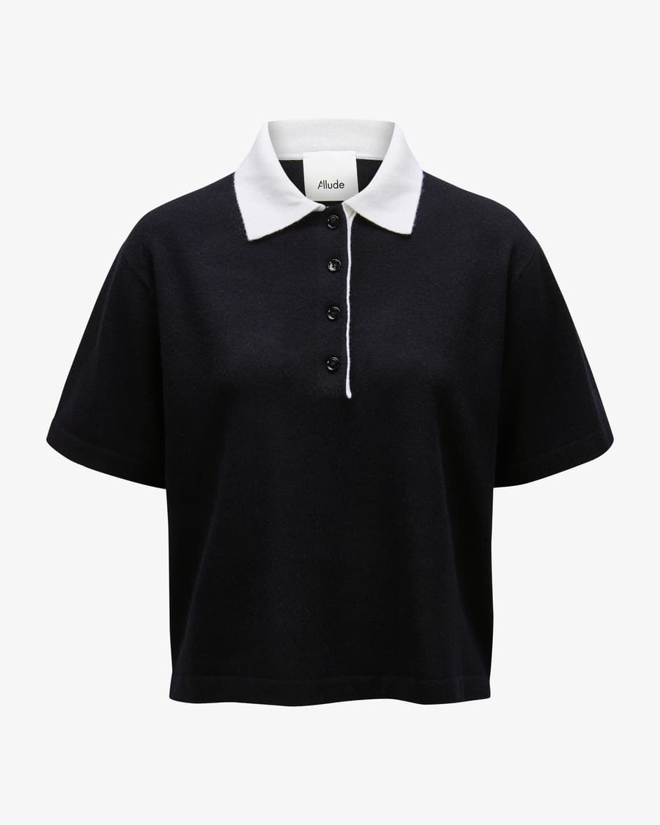 Cashmere-Strick-Poloshirt