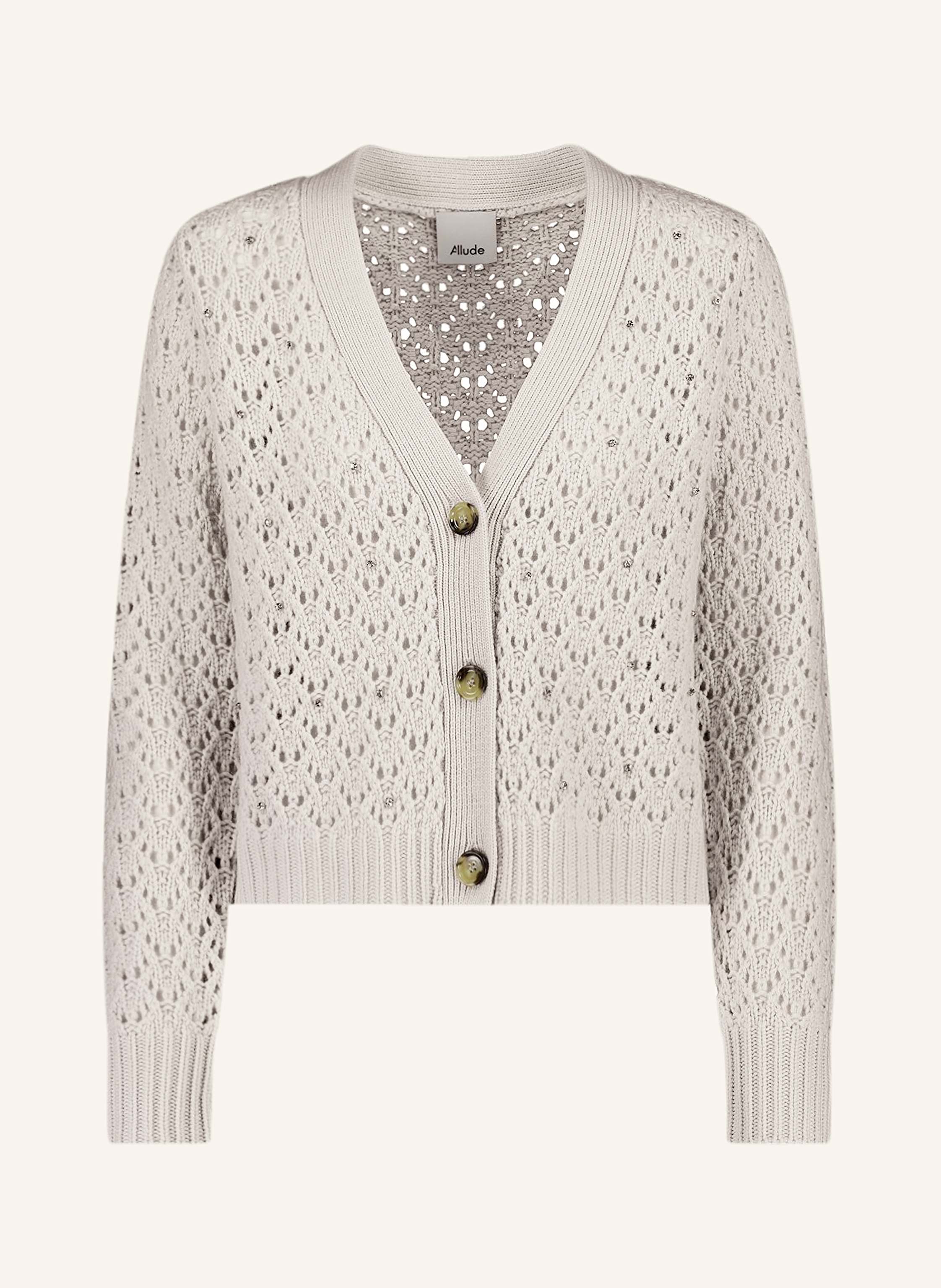 Strickjacke mit Cashmere und Schmucksteinen