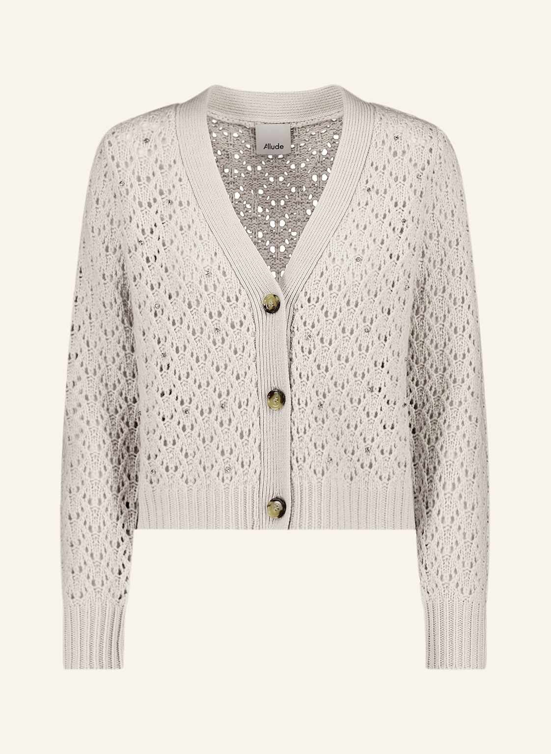 Strickjacke mit Cashmere und Schmucksteinen