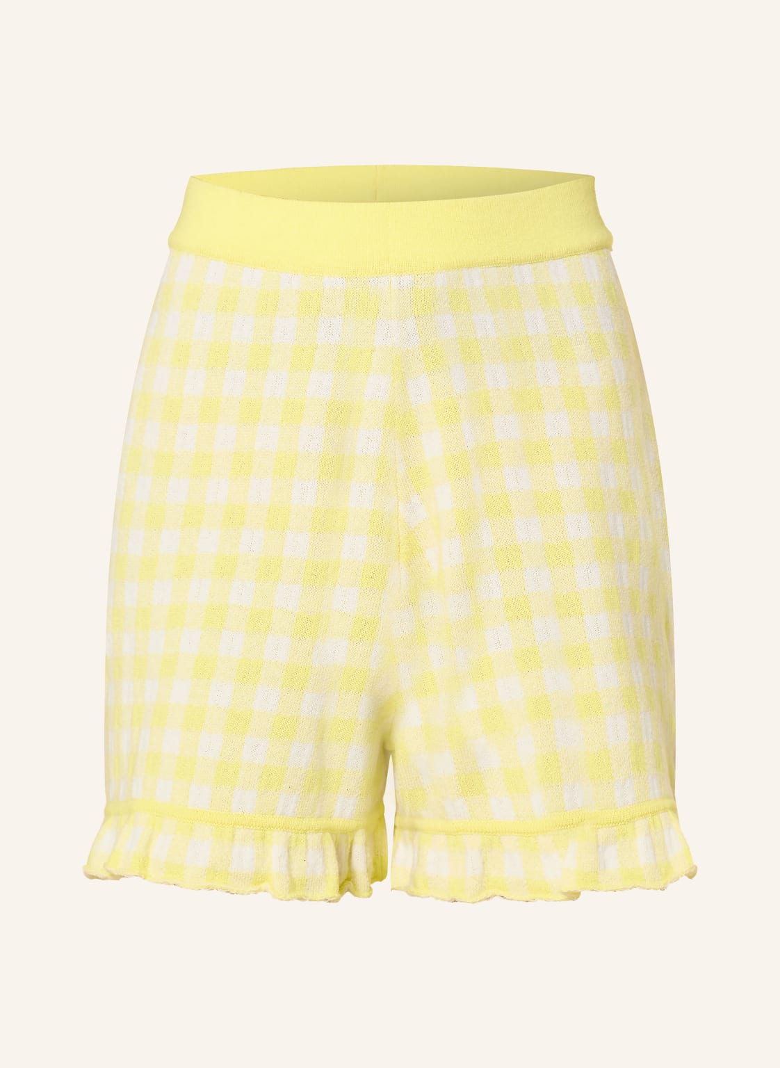 Strickshorts mit Cashmere und Rüschen