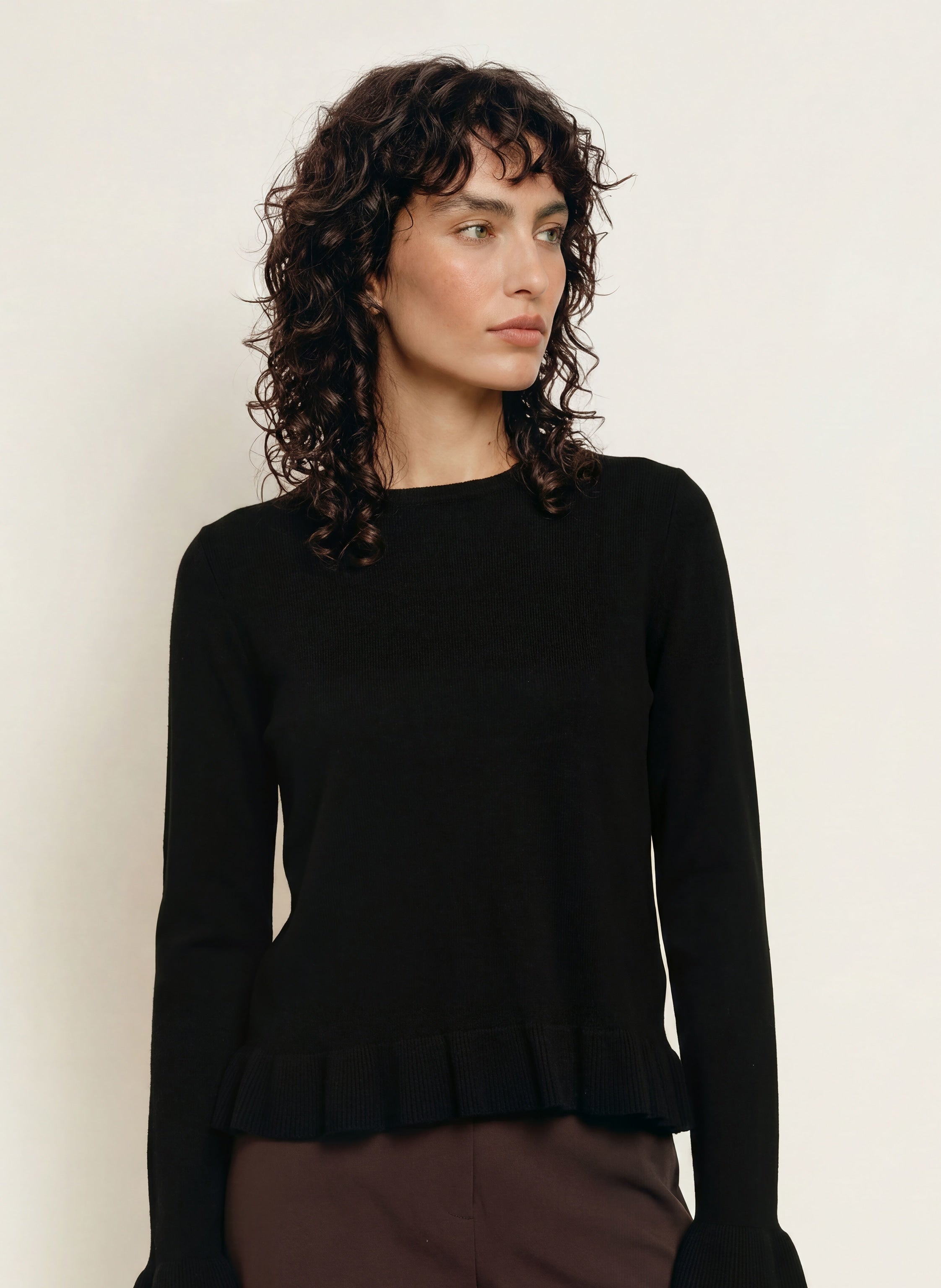 Pullover mit Cashmere und Volants
