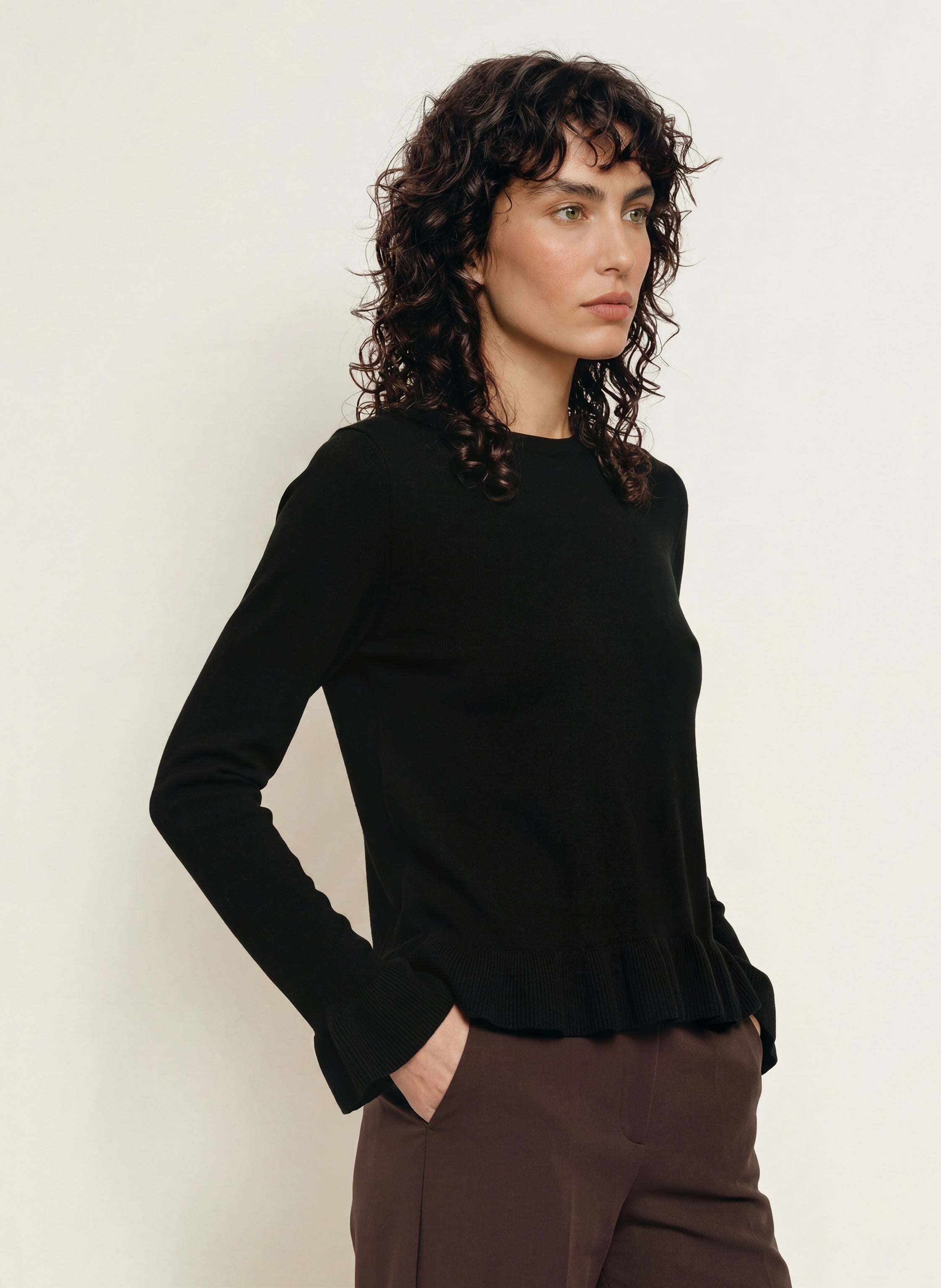 Pullover mit Cashmere und Volants