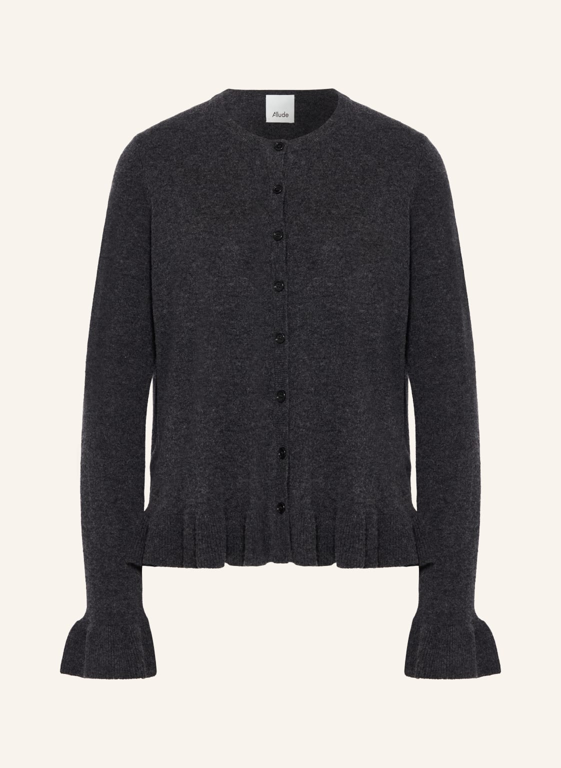 Strickjacke mit Cashmere und Rüschen