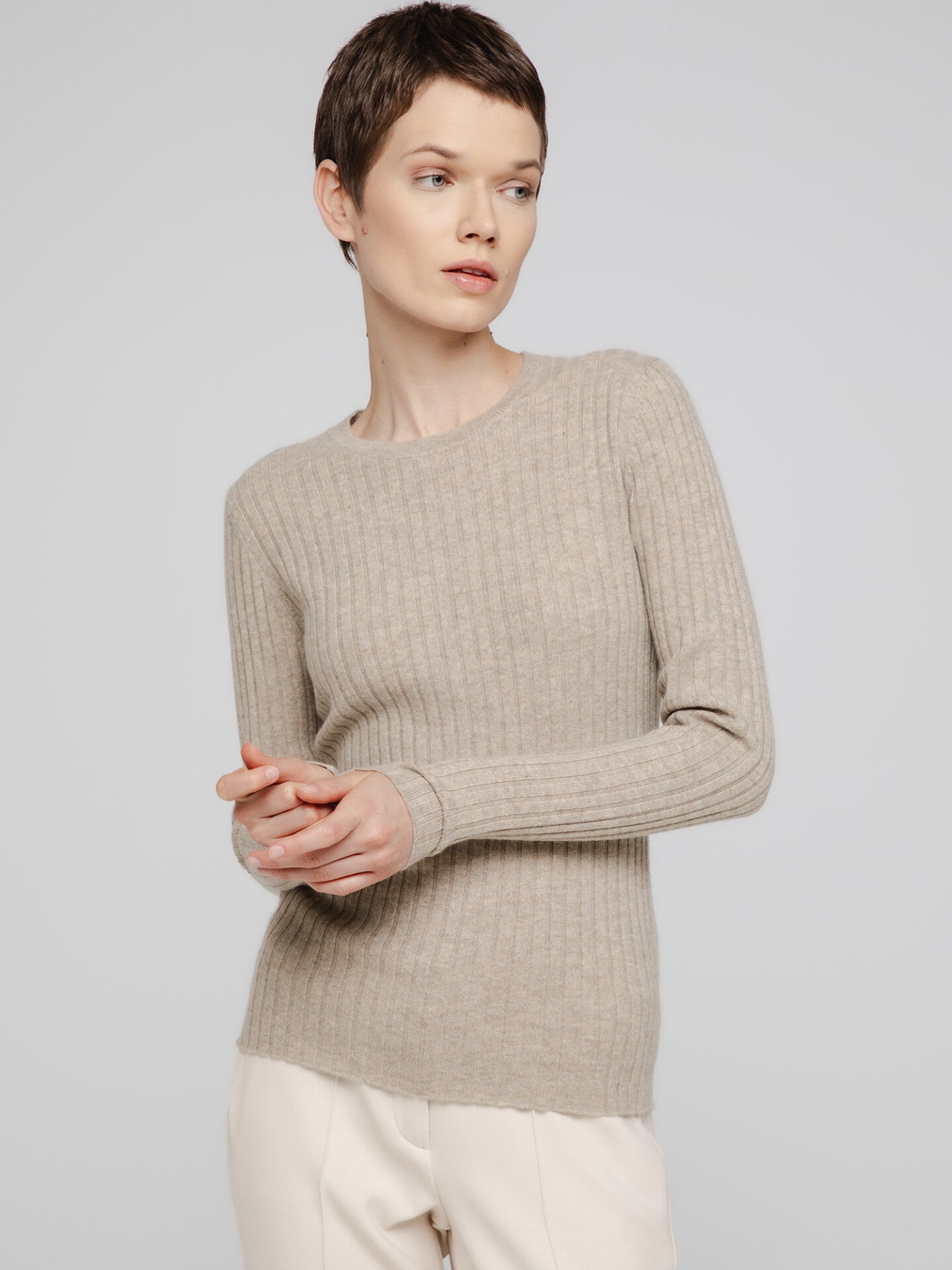 ALLUDE Pullover aus Cashmere Damen (46 BEIGE MEL.)