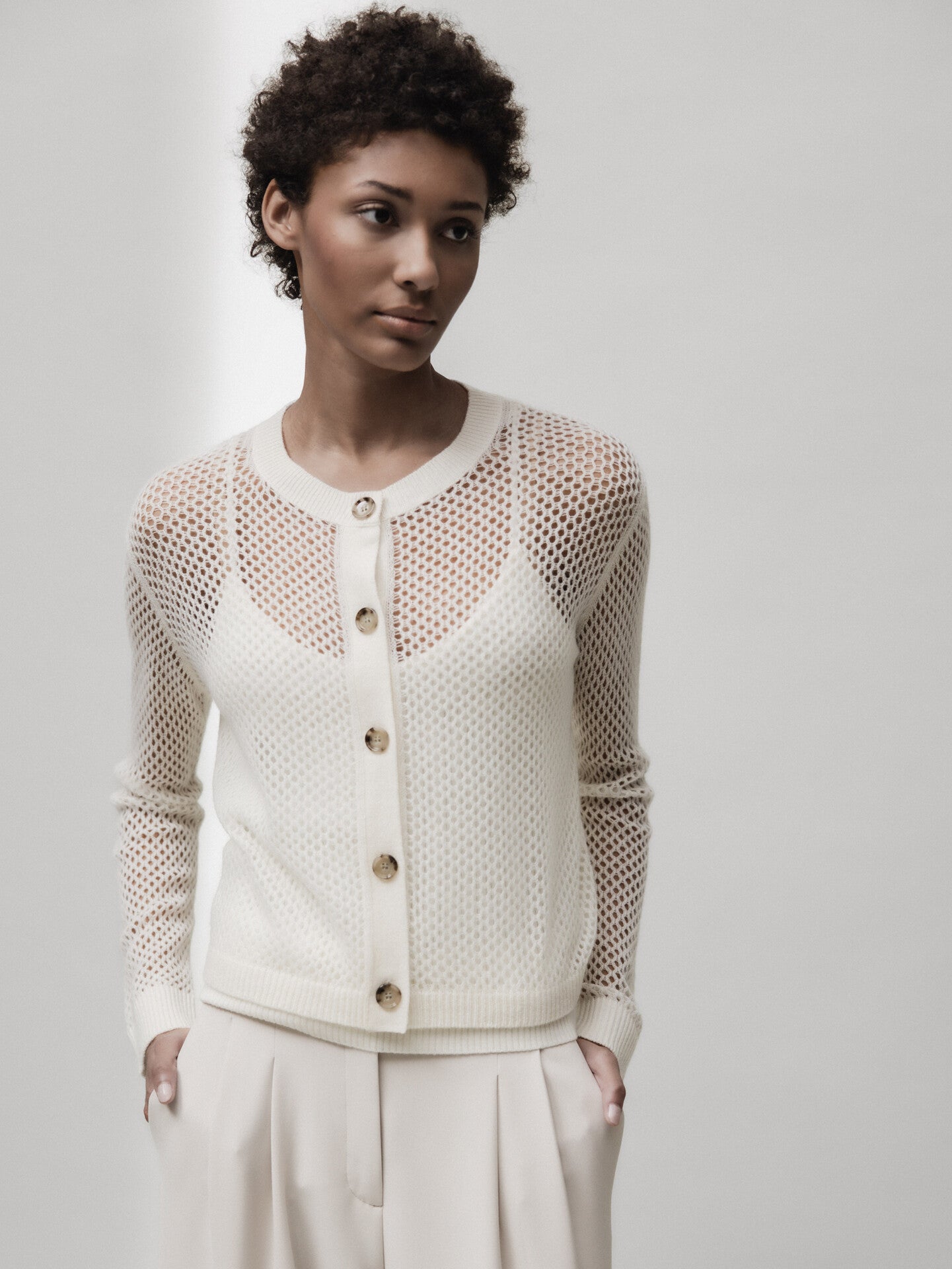 ALLUDE Strickjacke aus Schurwolle Damen (40 WHITE)