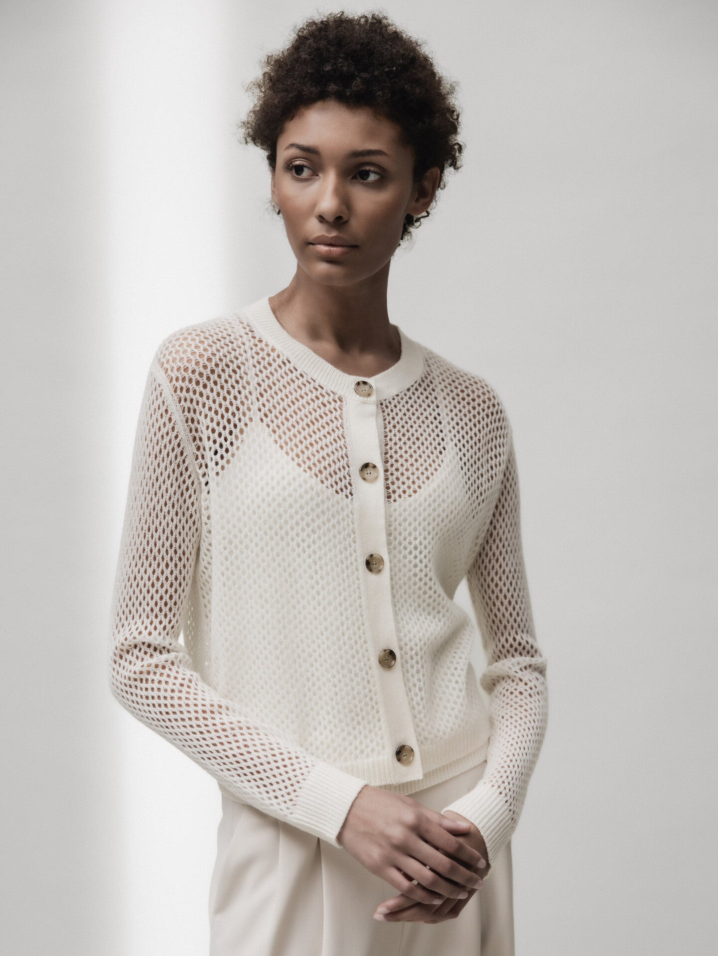 ALLUDE Strickjacke aus Schurwolle Damen (40 WHITE)