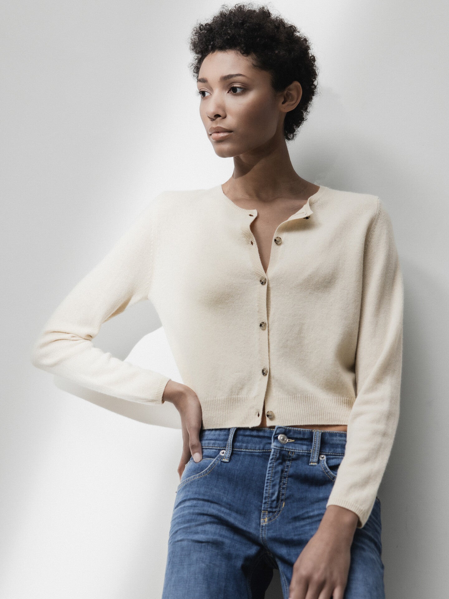 ALLUDE Strickjacke aus Cashmere Damen (42 VANILLE)