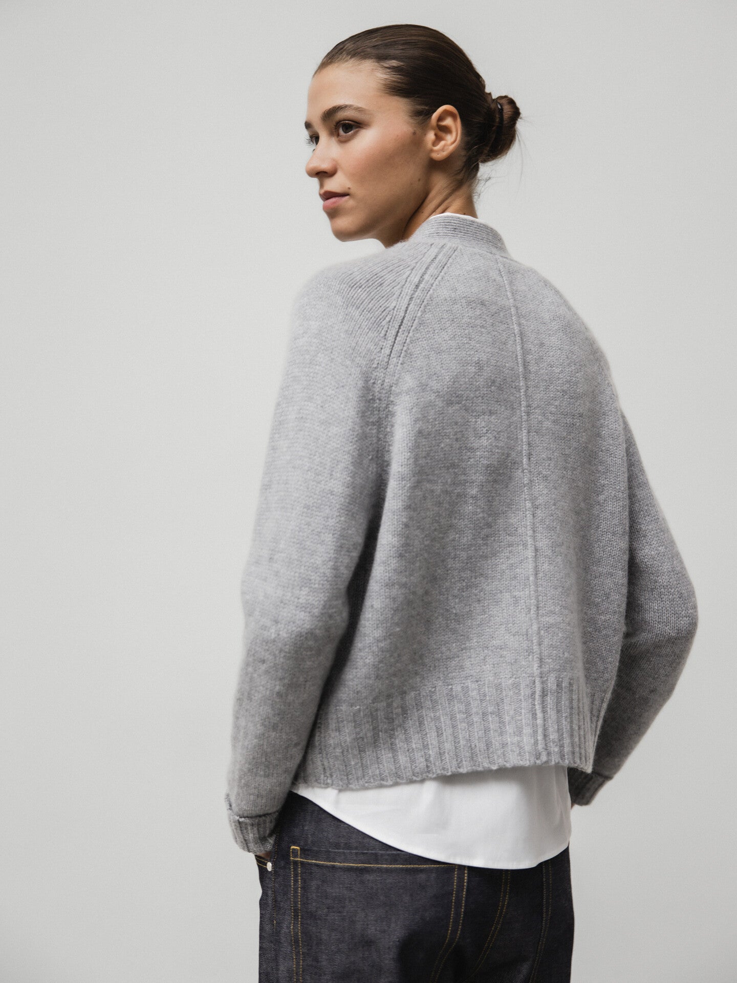 ALLUDE Strickjacke aus Schurwolle Damen (83 GRAU MEL.)
