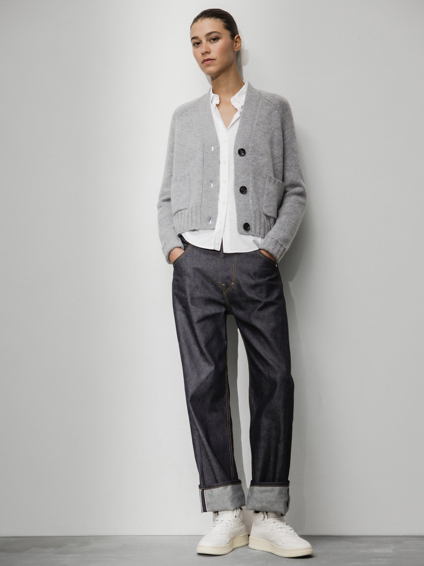 ALLUDE Strickjacke aus Schurwolle Damen (83 GRAU MEL.)