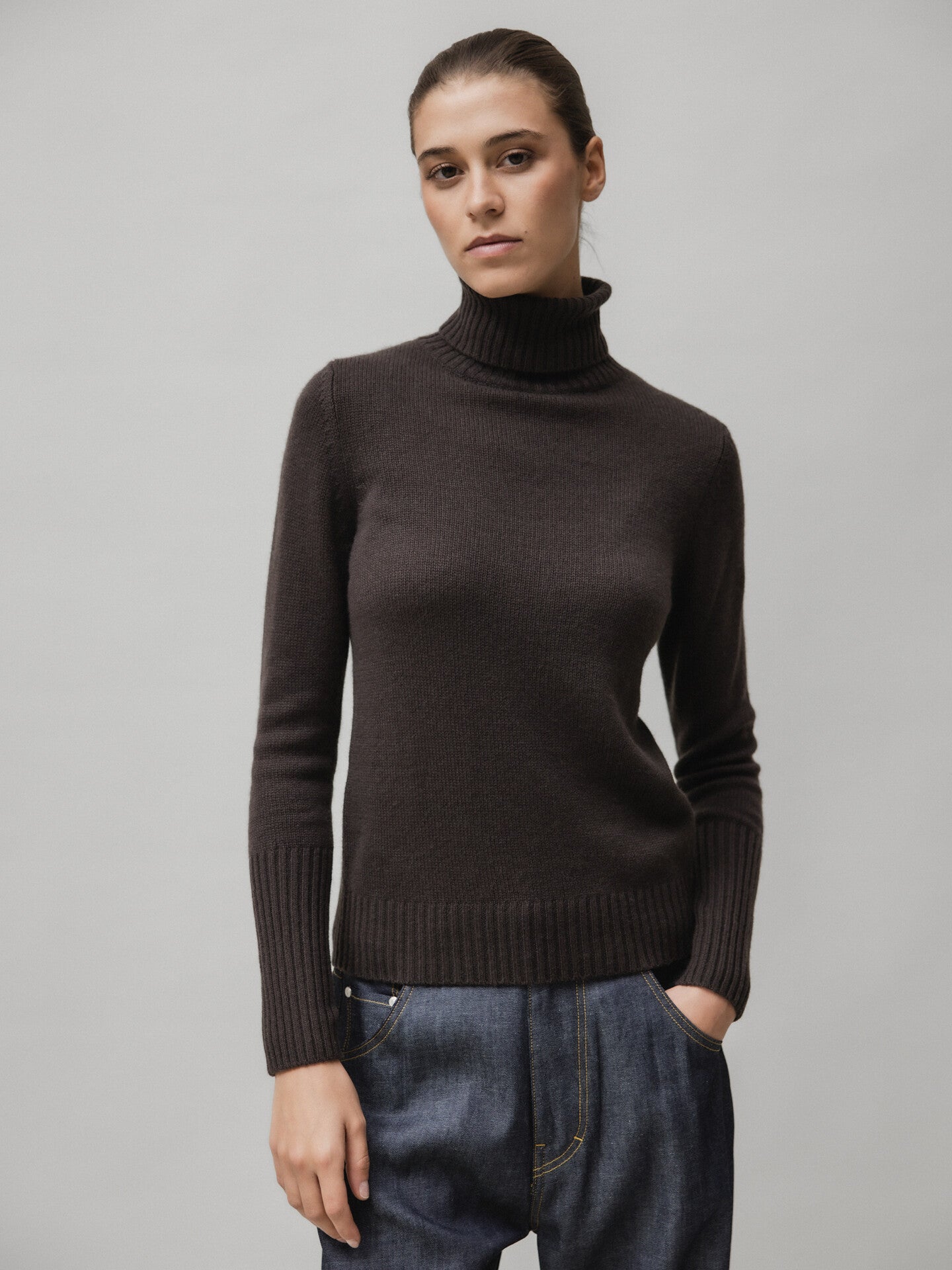 ALLUDE Rollkragenpullover aus Cashmere Damen (49 BRAUN)