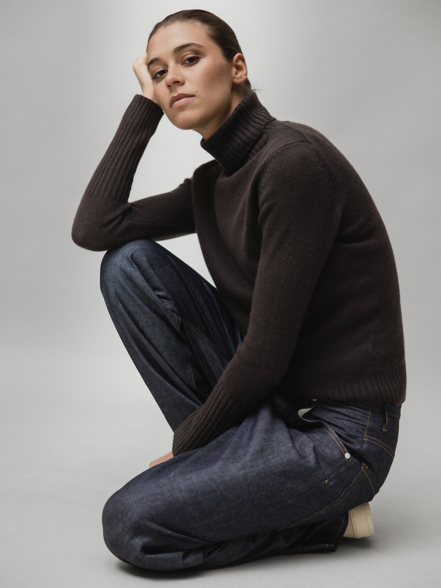 ALLUDE Rollkragenpullover aus Cashmere Damen (49 BRAUN)