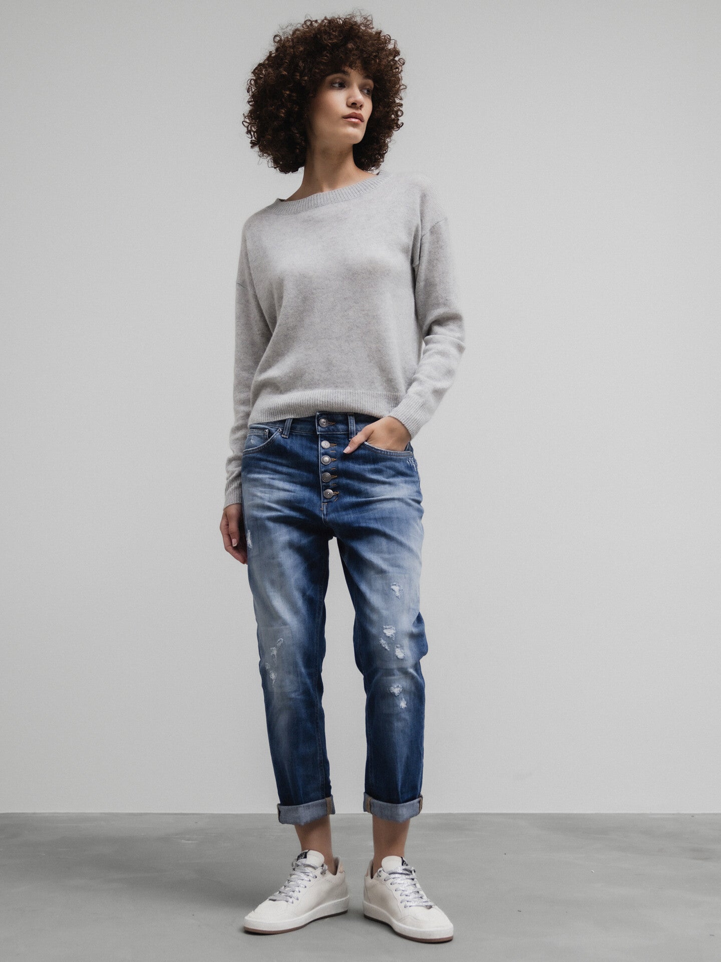 ALLUDE Pullover aus Cashmere Damen (81 H. GRAU MEL)