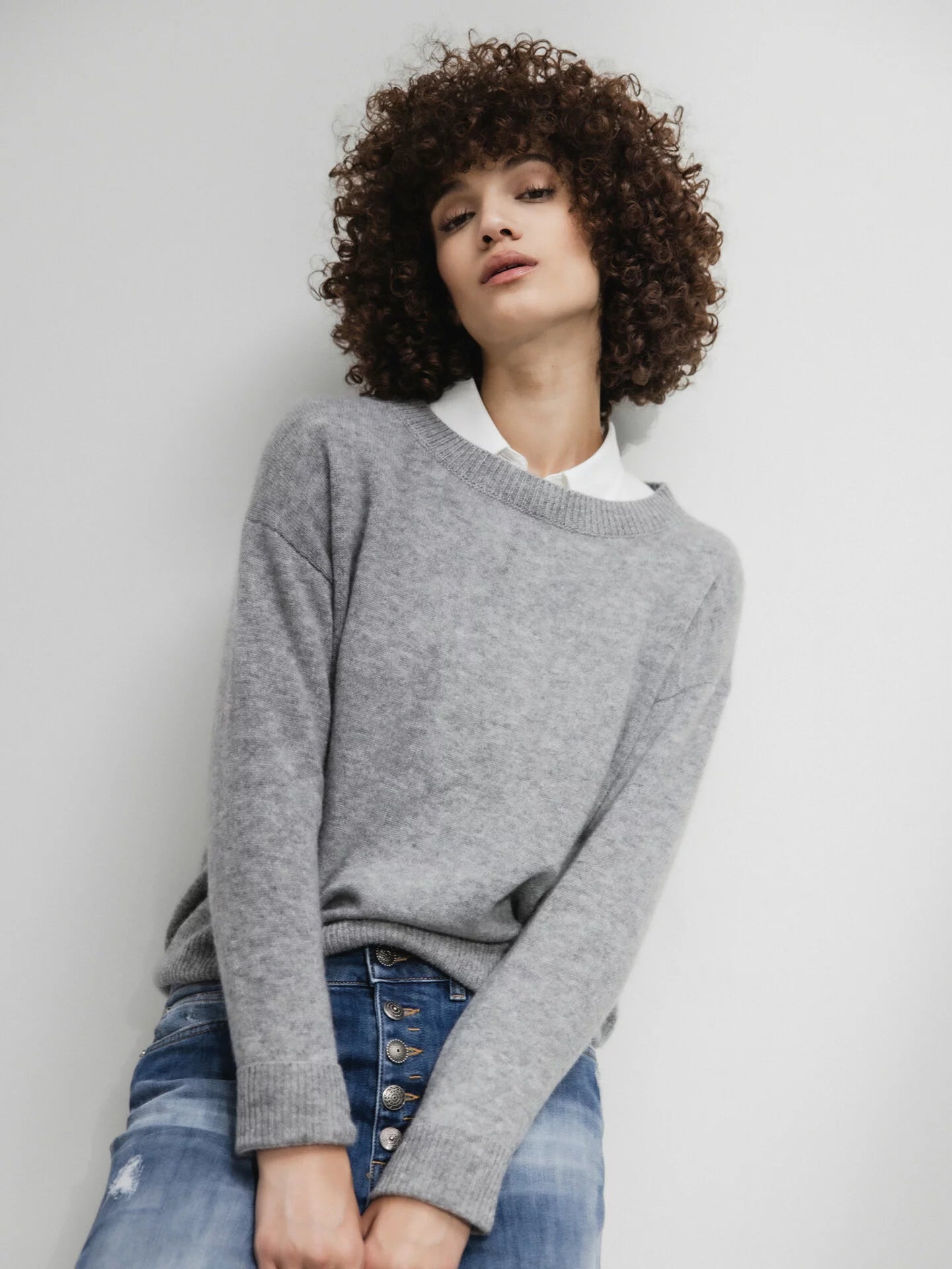 ALLUDE Pullover aus Cashmere Damen (83 GREY MEL)