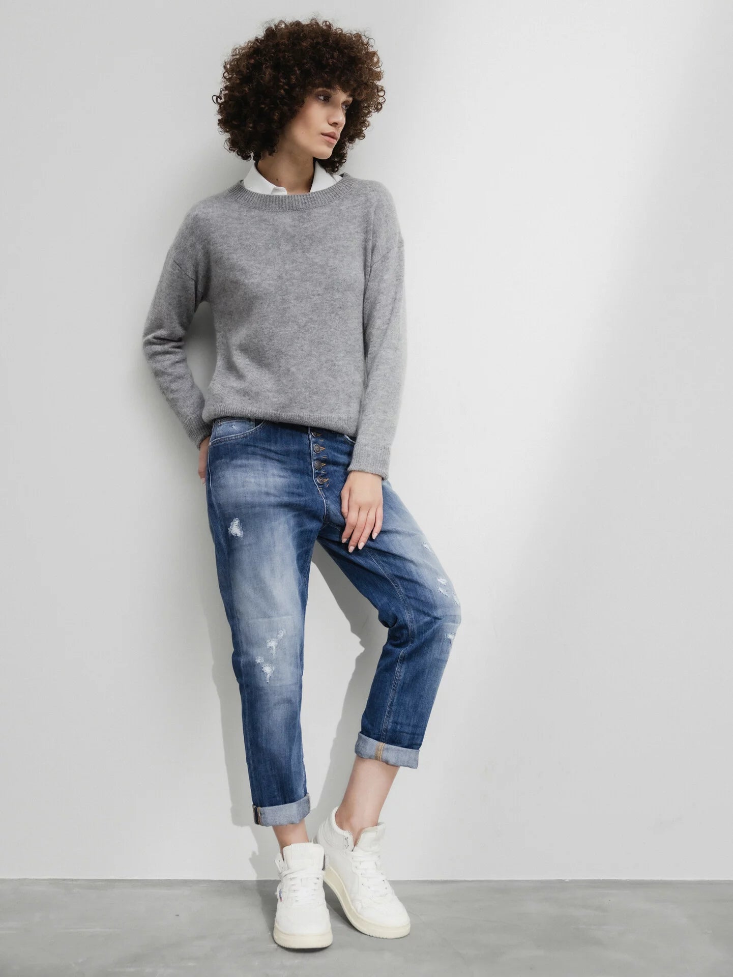 ALLUDE Pullover aus Cashmere Damen (83 GREY MEL)