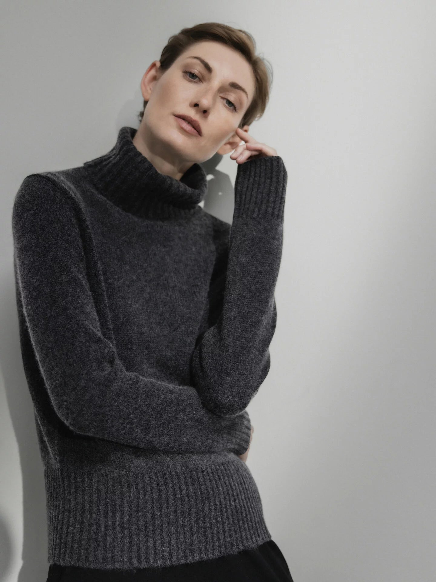 ALLUDE Rollkragenpullover aus Schurwolle Damen (84 ANTHRA MEL.)