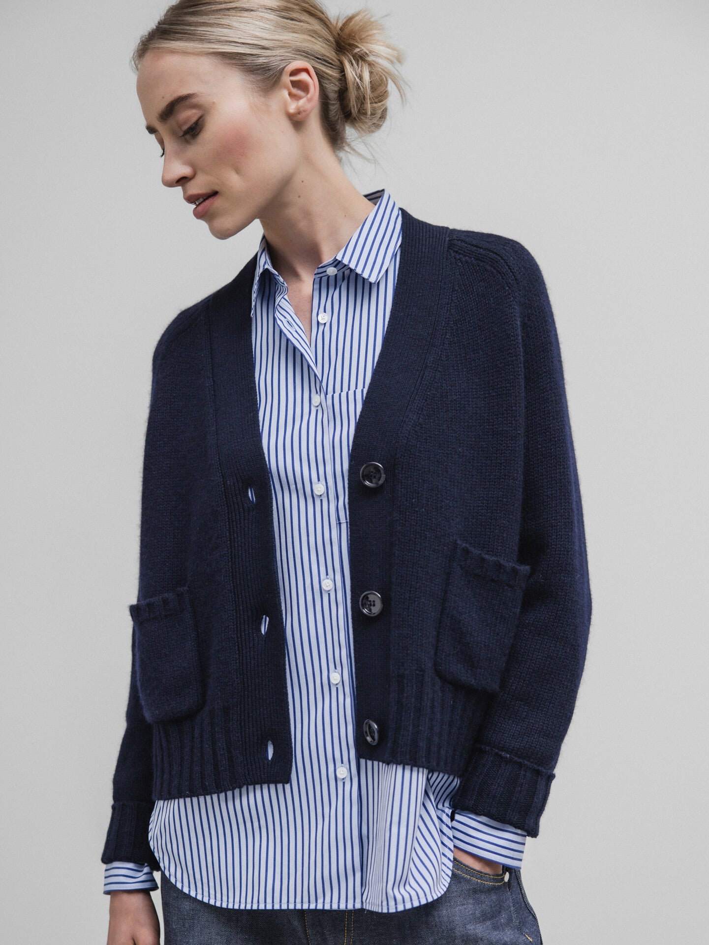 ALLUDE Strickjacke aus Schurwolle Damen (14 NAVY)