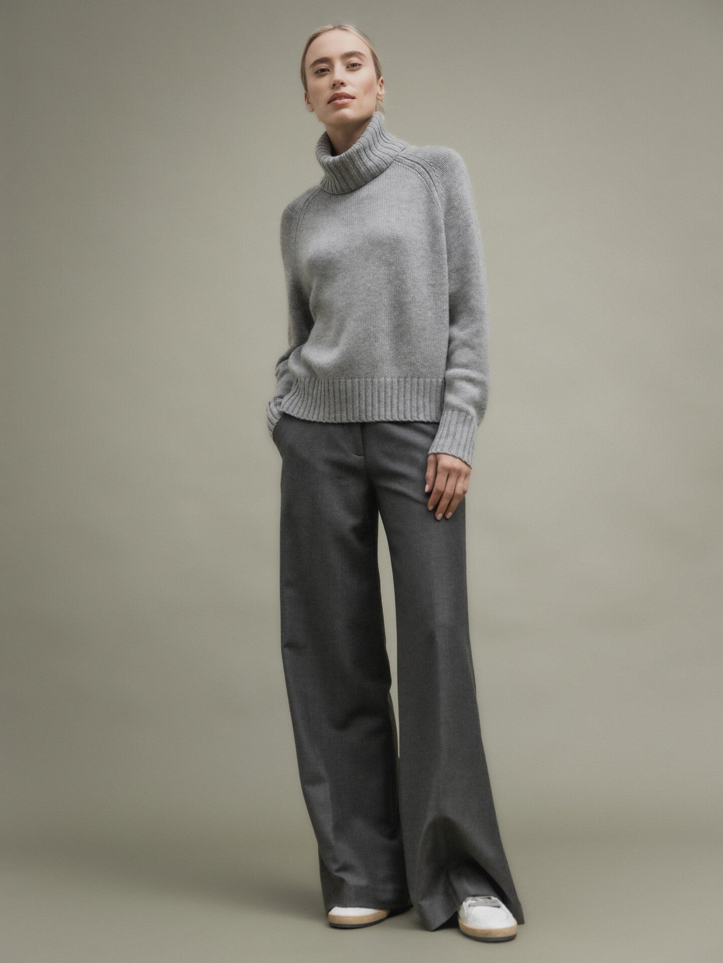 ALLUDE Rollkragenpullover aus Schurwolle Damen (83 GRAU MEL.)