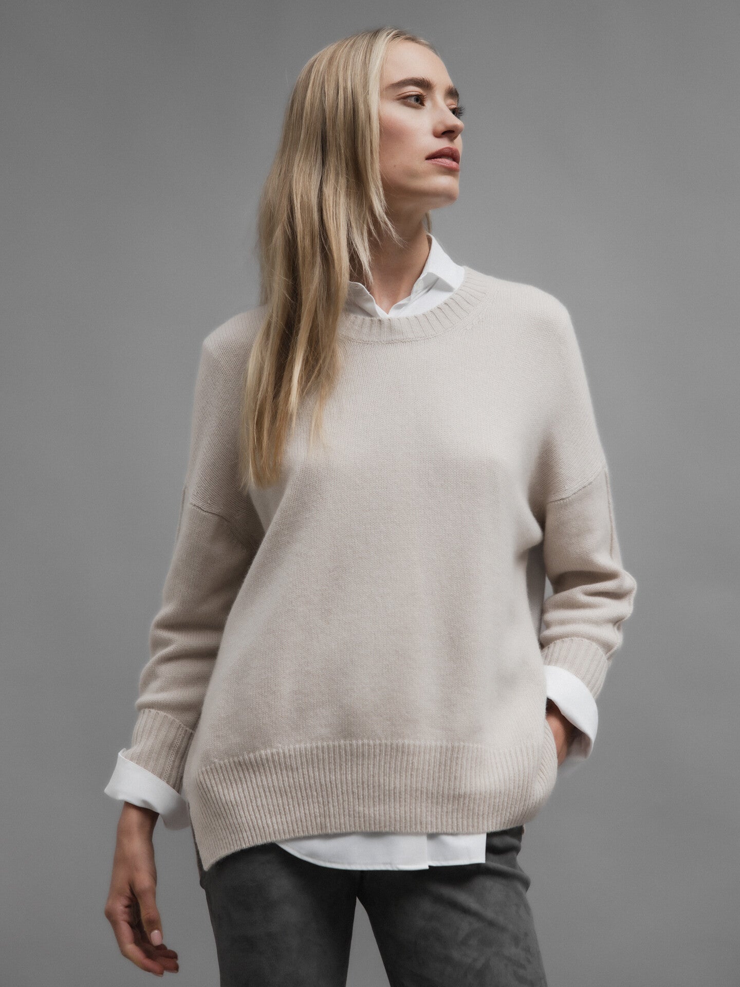 ALLUDE Pullover aus Cashmere Damen (42 D. SAND)