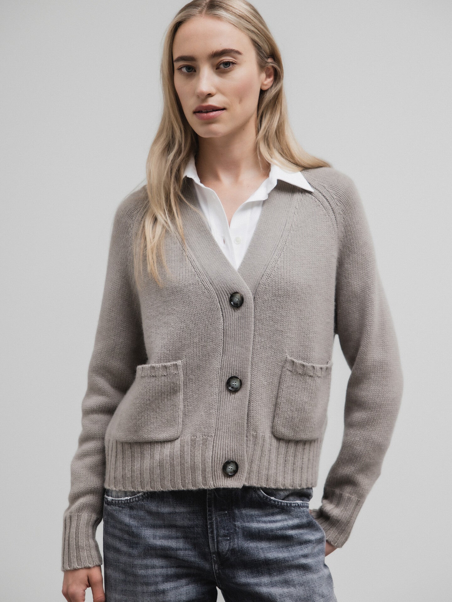 ALLUDE Strickjacke aus Schurwolle Damen (85 TAUPE)