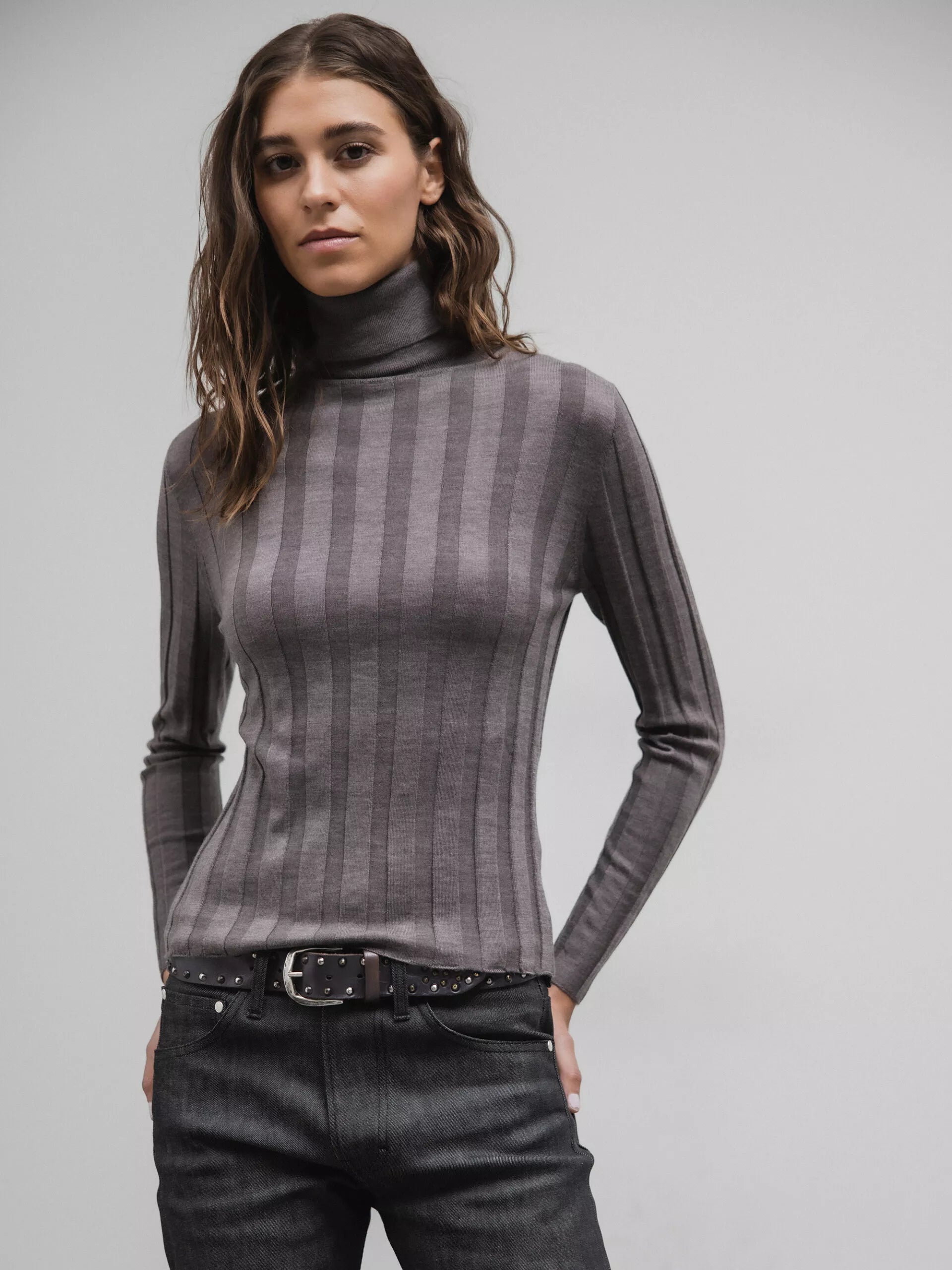 ALLUDE Rollkragenpullover aus Merinowolle Damen (486 TAUPE)