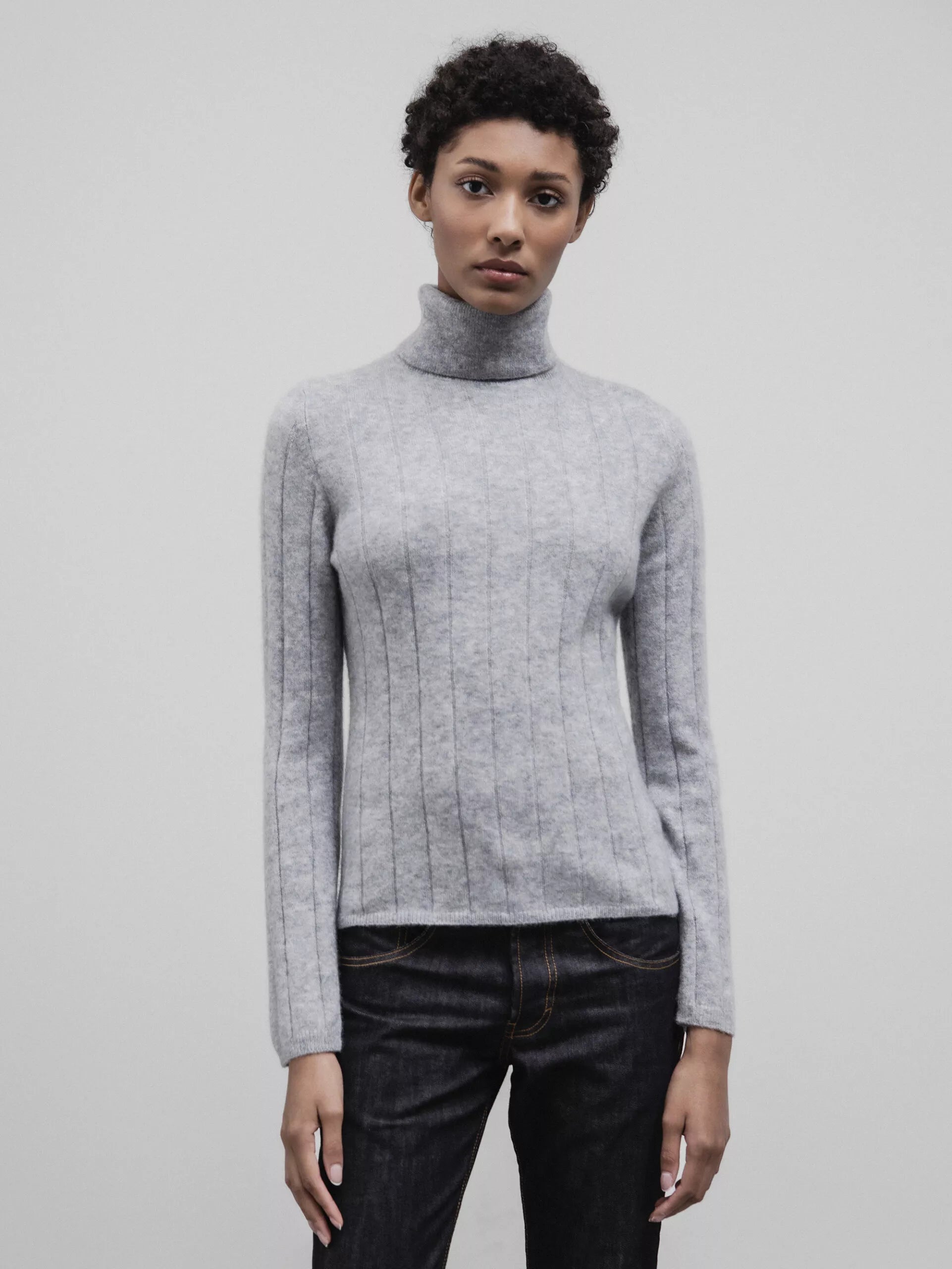ALLUDE Rollkragenpullover aus Cashmere Damen (81 SILBER MEL)