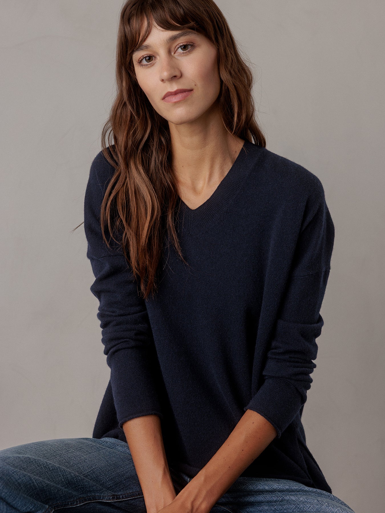 ALLUDE Pullover aus Cashmere Damen (14 NAVY)