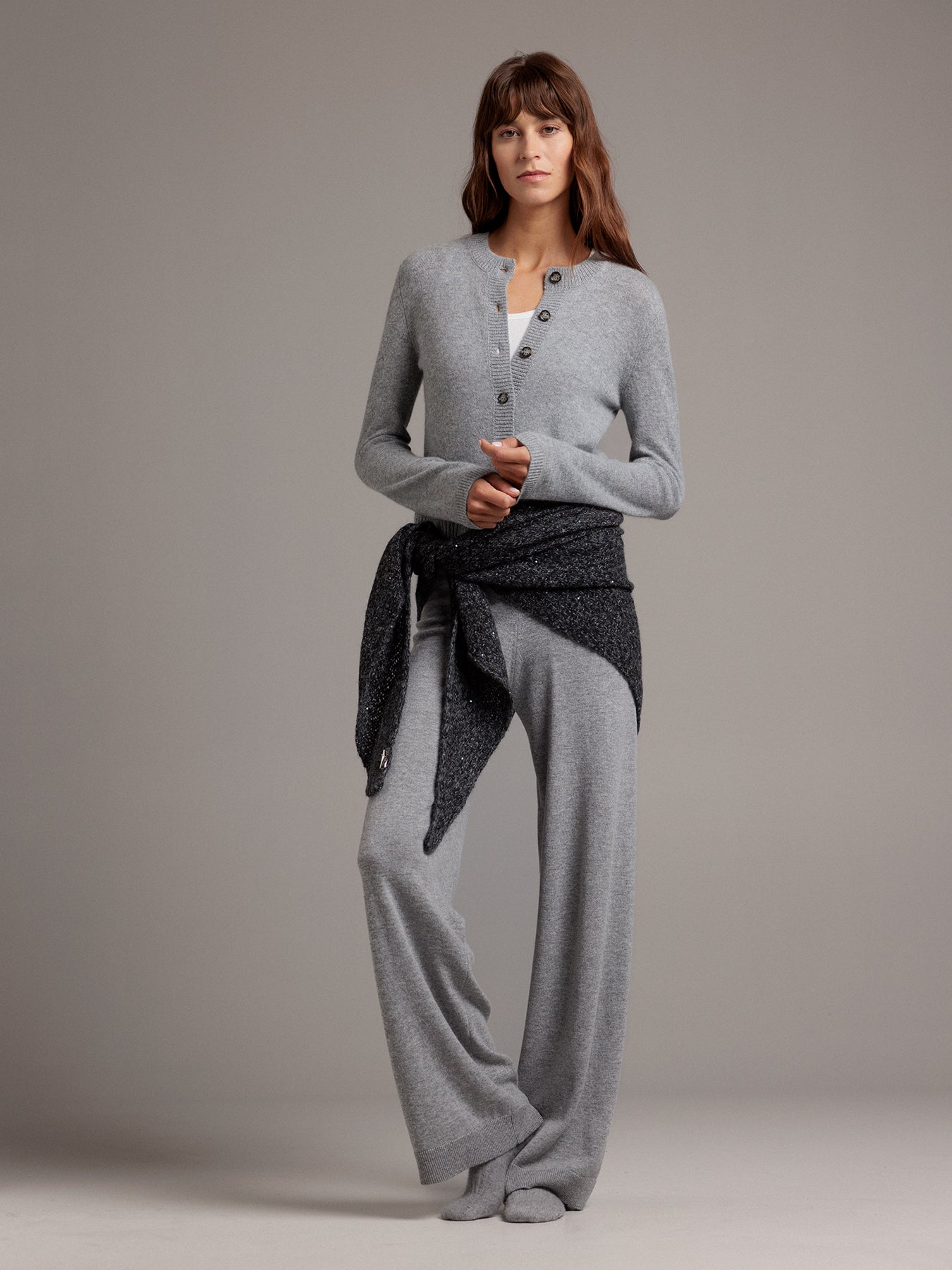 ALLUDE Strickhose aus Schurwolle Damen (83 GRAU MEL)