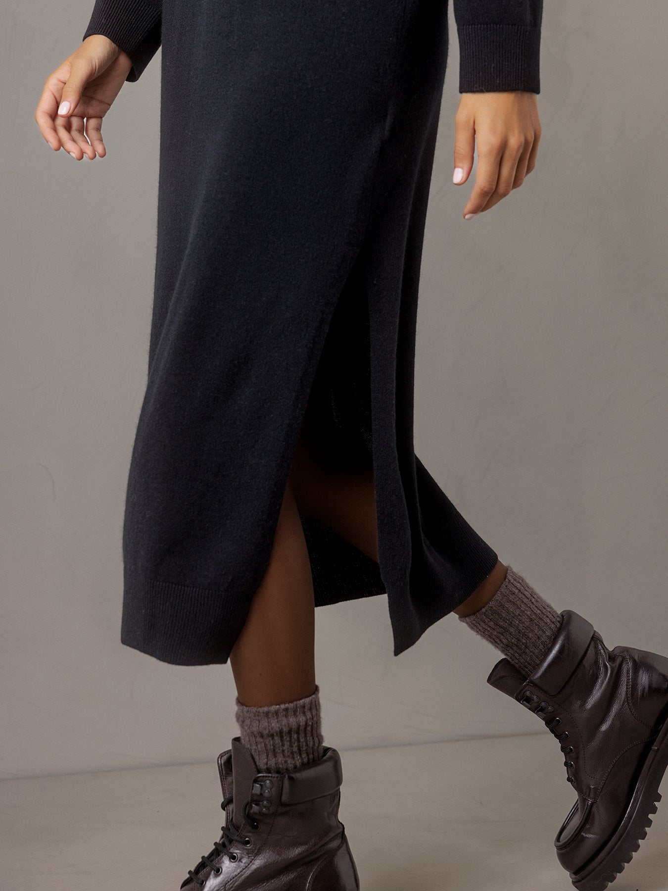 ALLUDE Midi- Kleid aus Schurwolle Damen (90 SCHWARZ)
