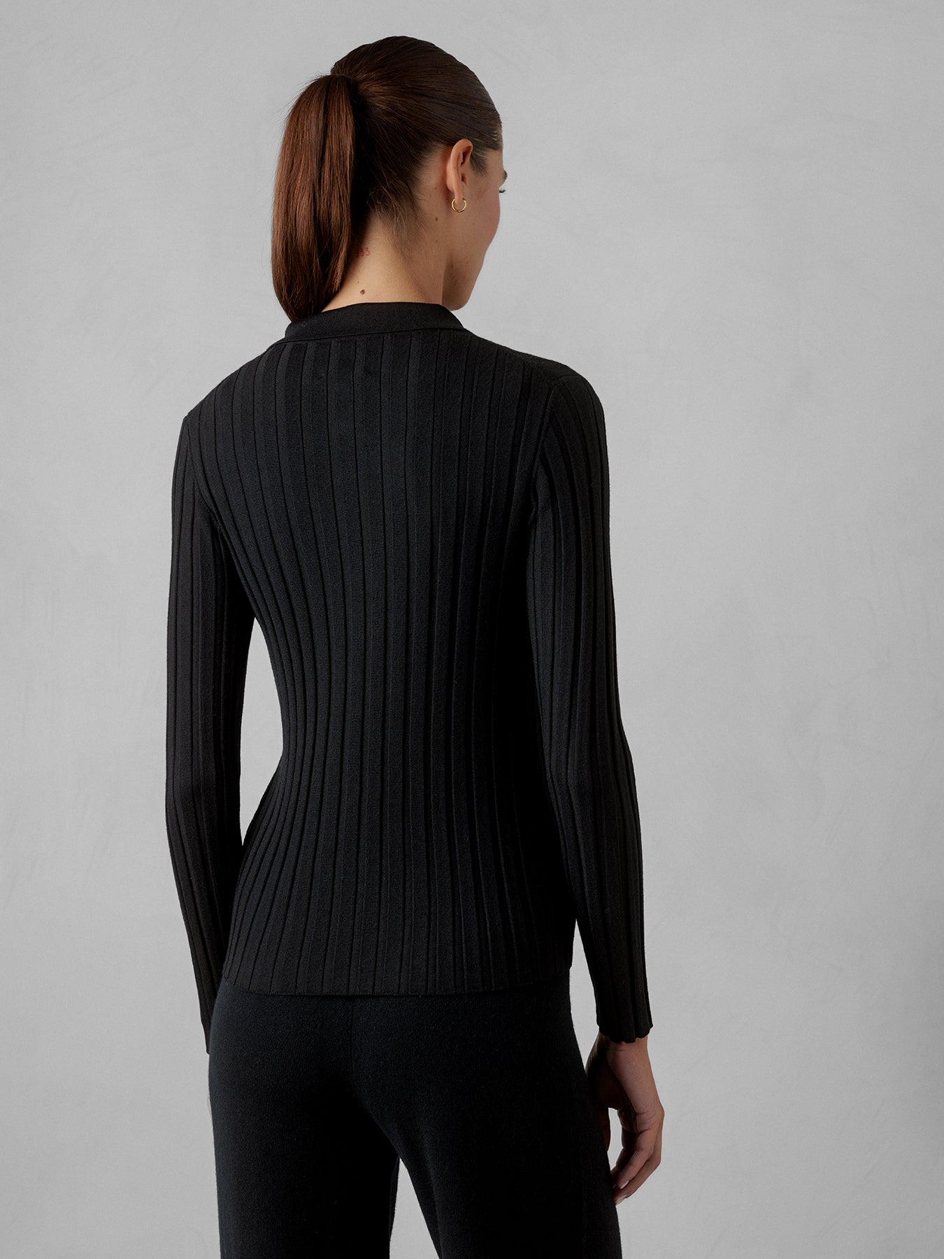 ALLUDE Langarmshirt aus Schurwolle Damen (490 SCHWARZ)