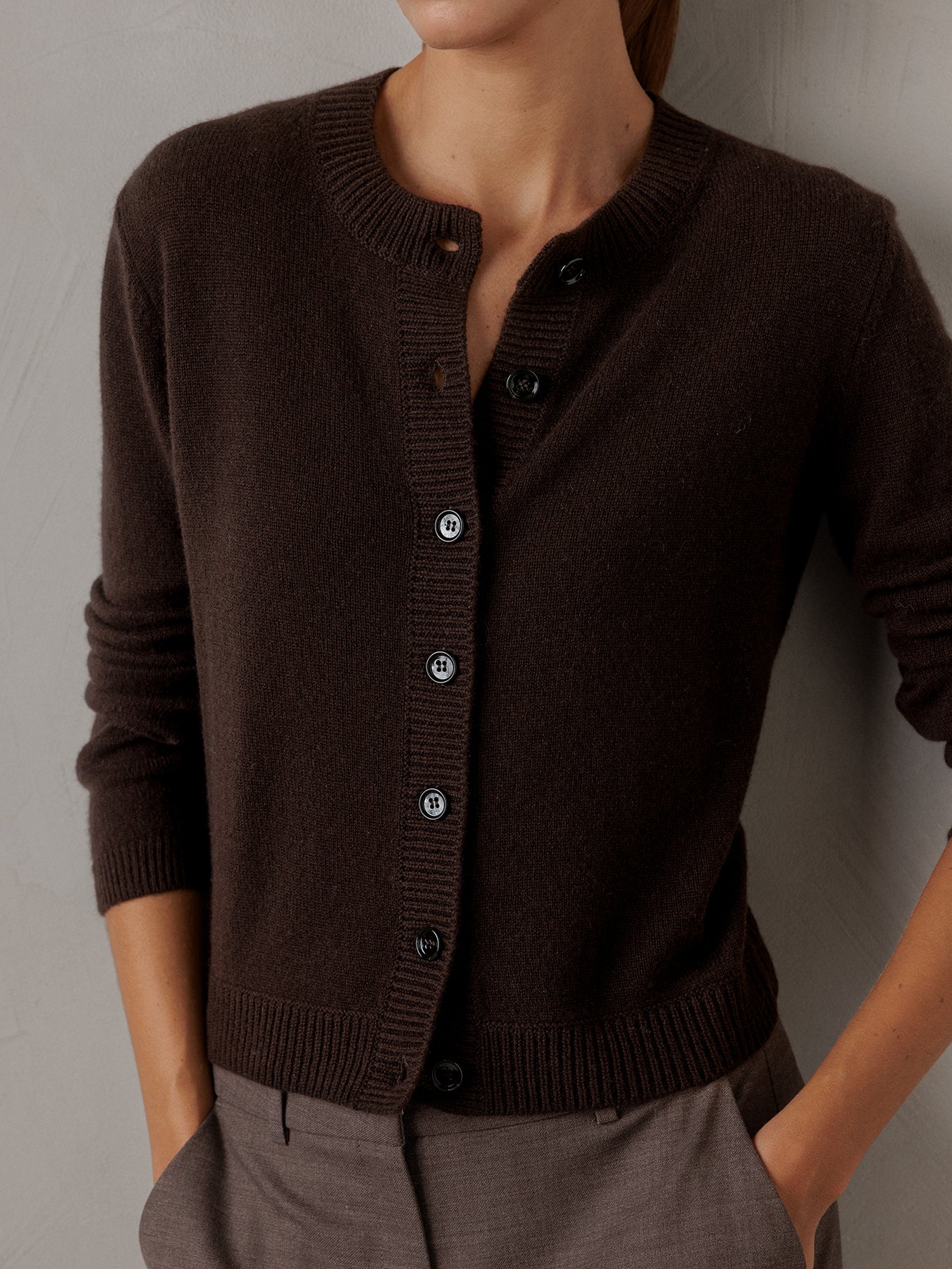 ALLUDE Strickjacke aus Cashmere Damen (49 DK BRAUN)