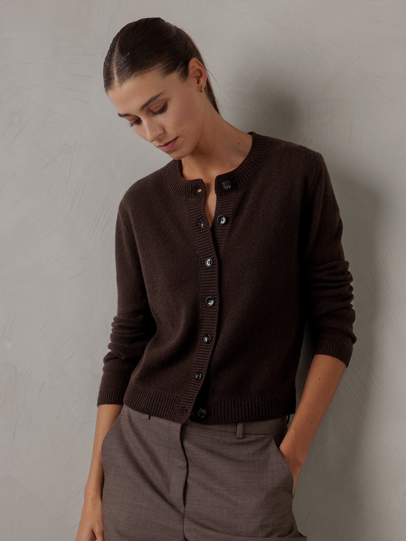 ALLUDE Strickjacke aus Cashmere Damen (49 DK BRAUN)