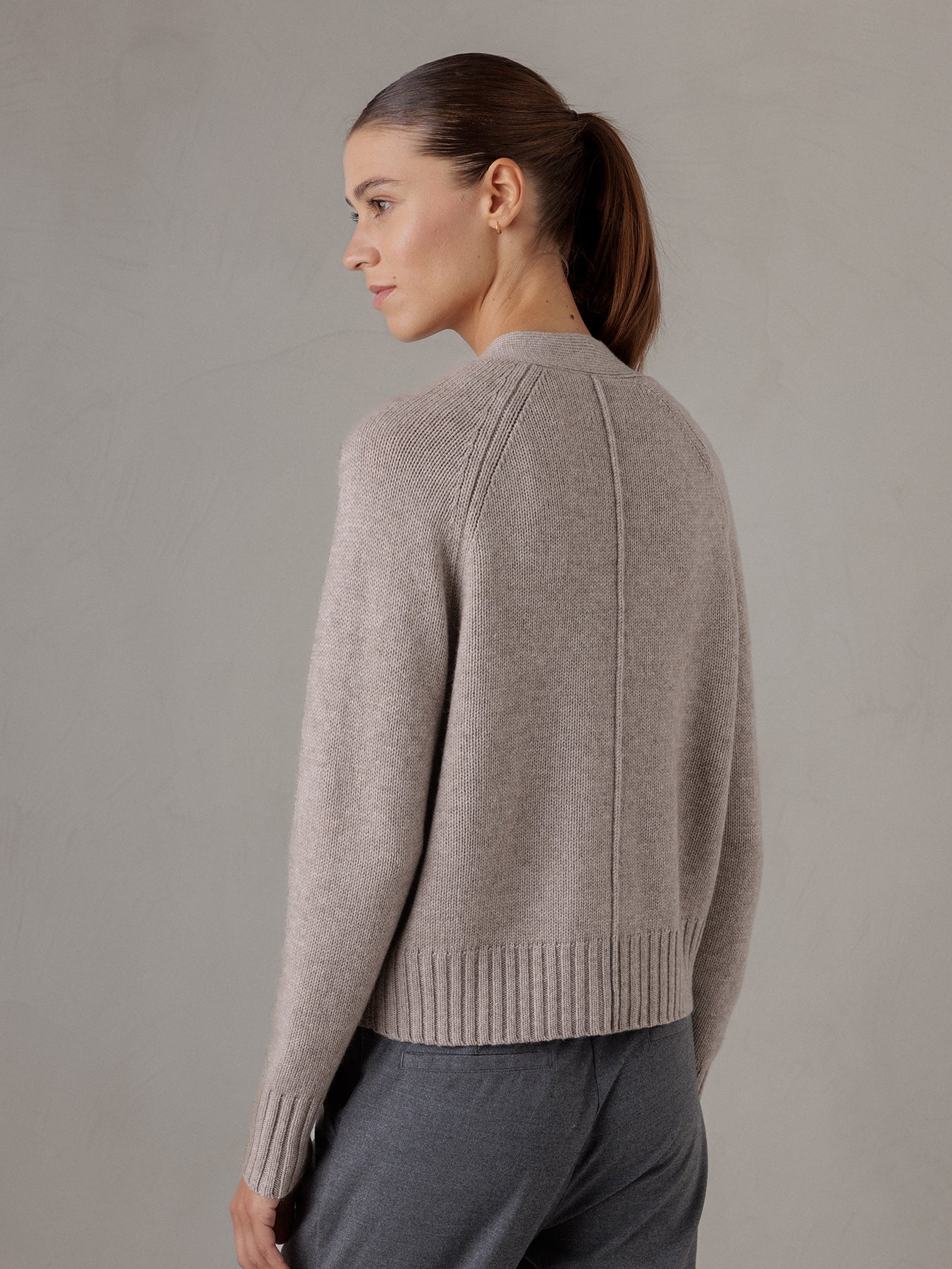 ALLUDE Strickjacke Damen (46 TAUPE MEL)