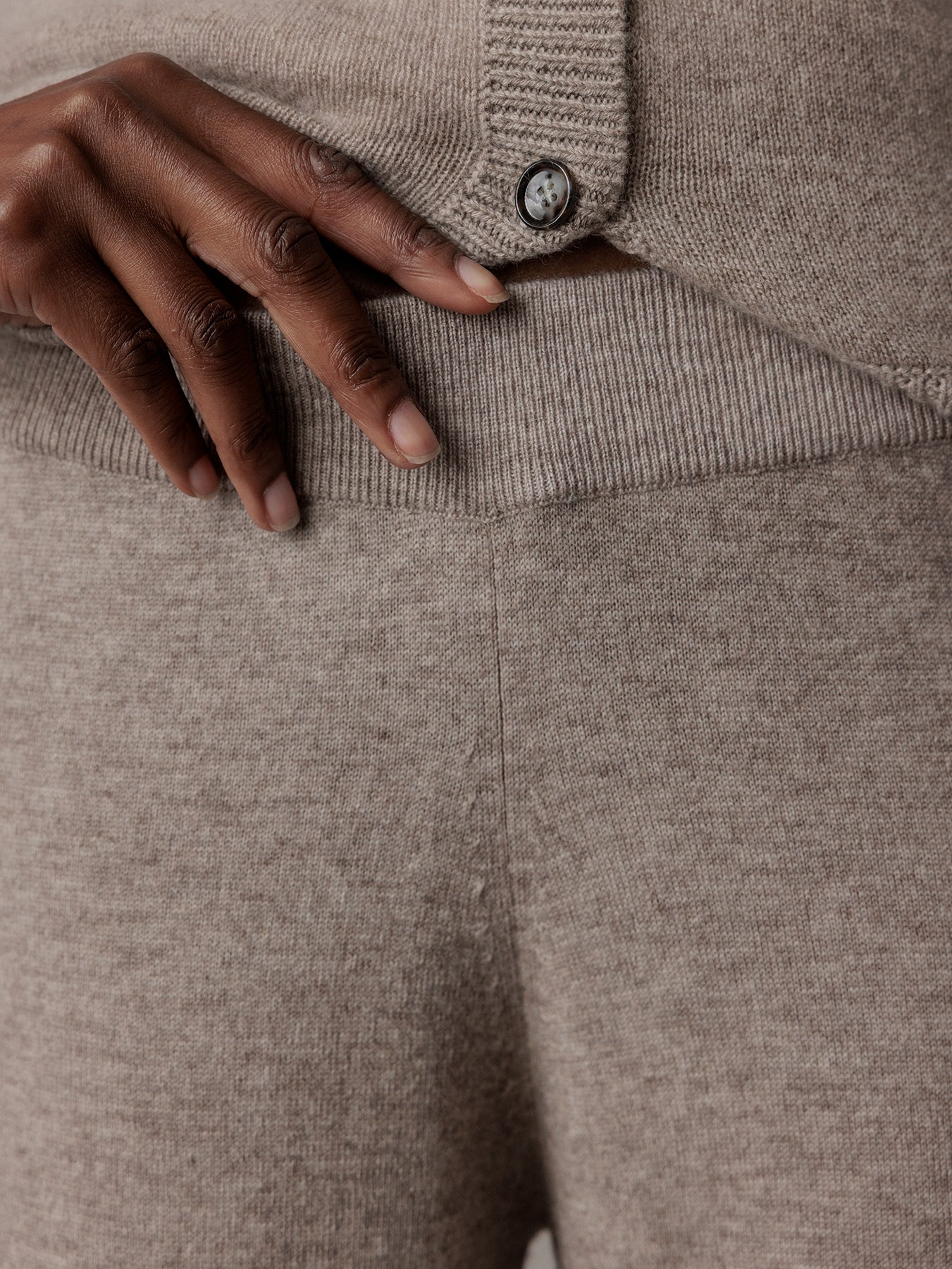 ALLUDE Strickhose aus Schurwolle Damen (46 TAUPE MEL)