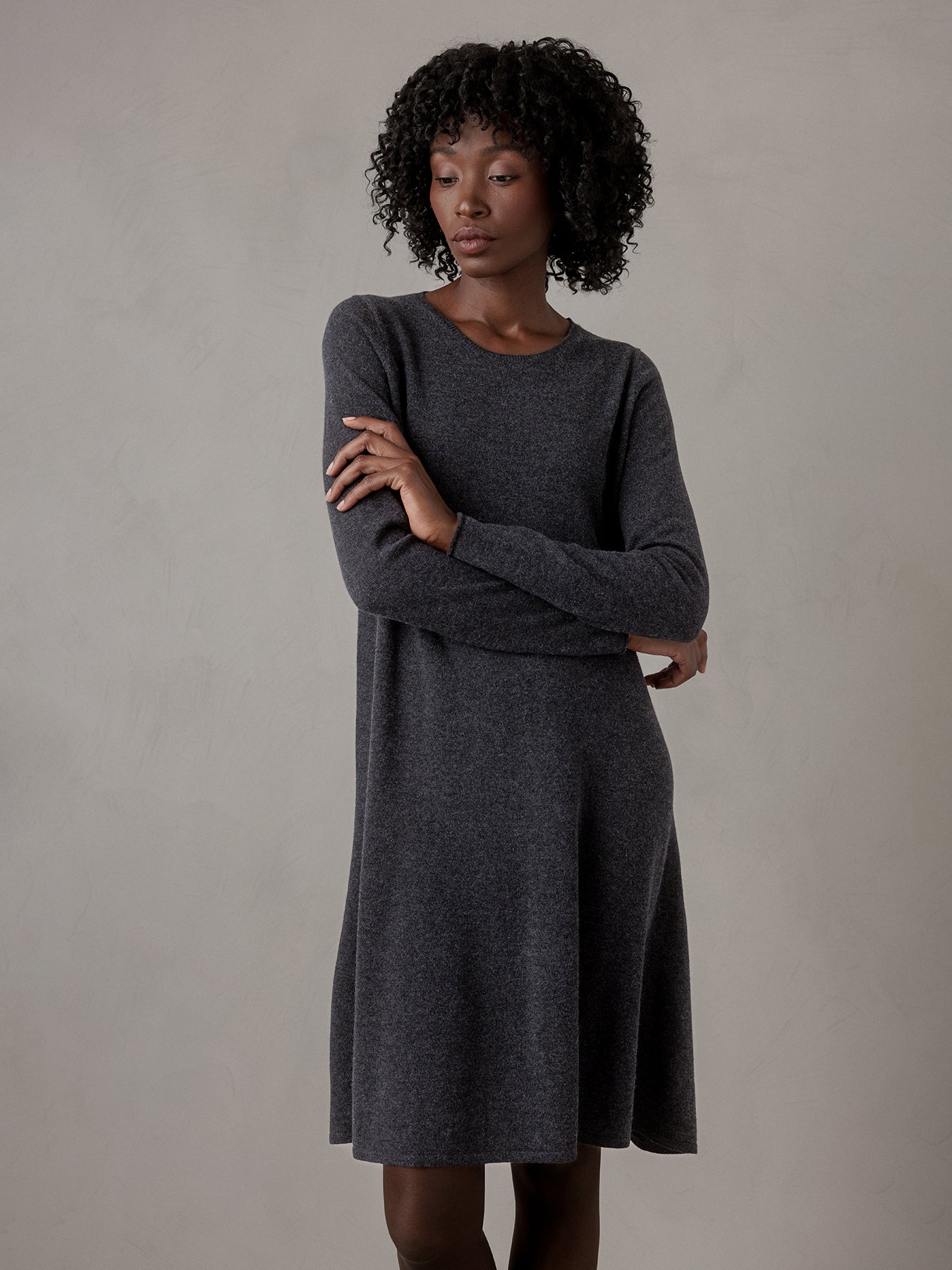 ALLUDE Strickkleid Damen (84 ANTHRAZIT)