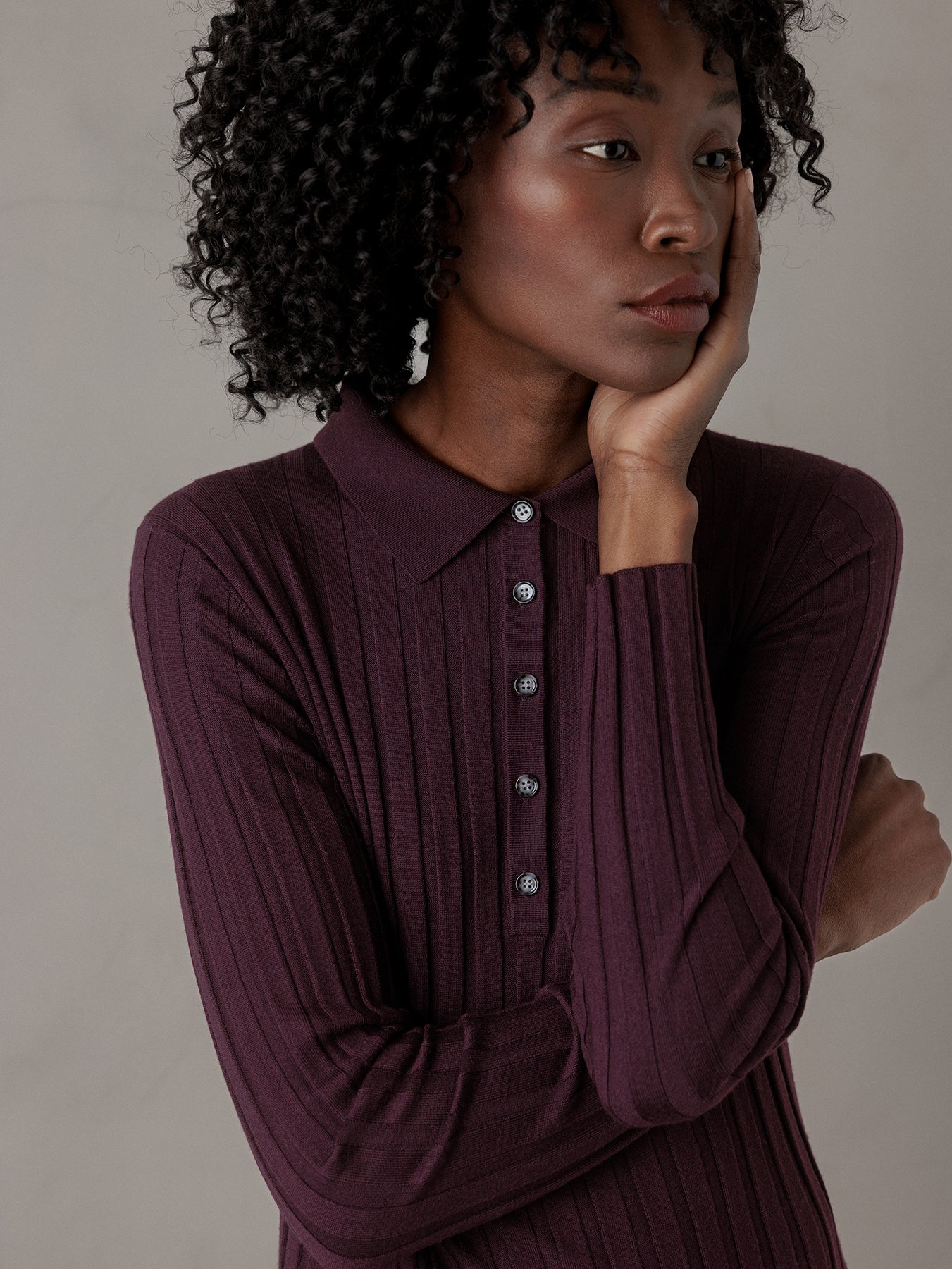 ALLUDE Langarmshirt aus Schurwolle Damen (469 WINE)