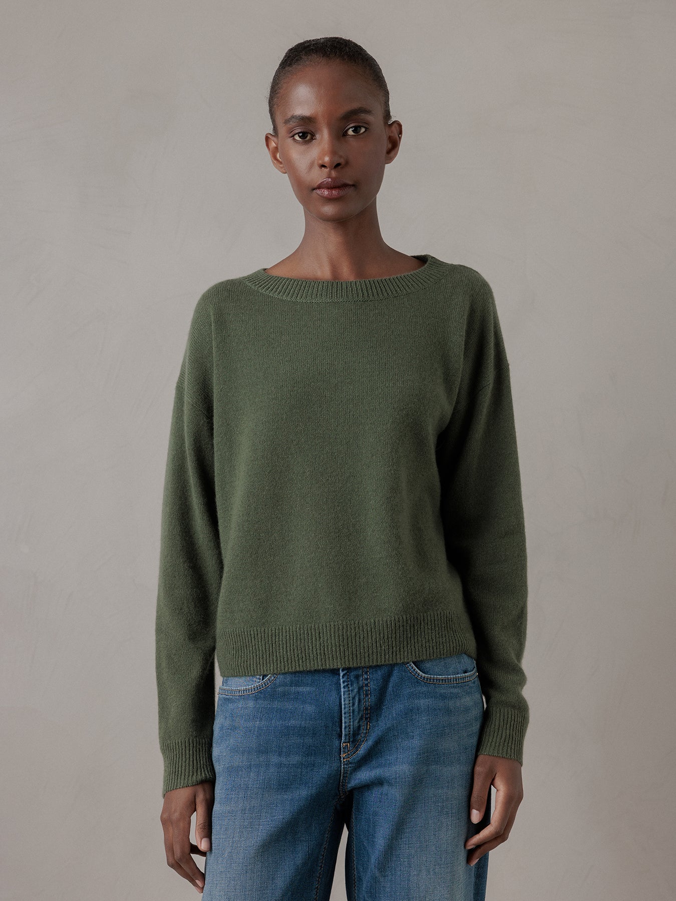 ALLUDE Pullover aus Cashmere Damen (36 OLIVE)