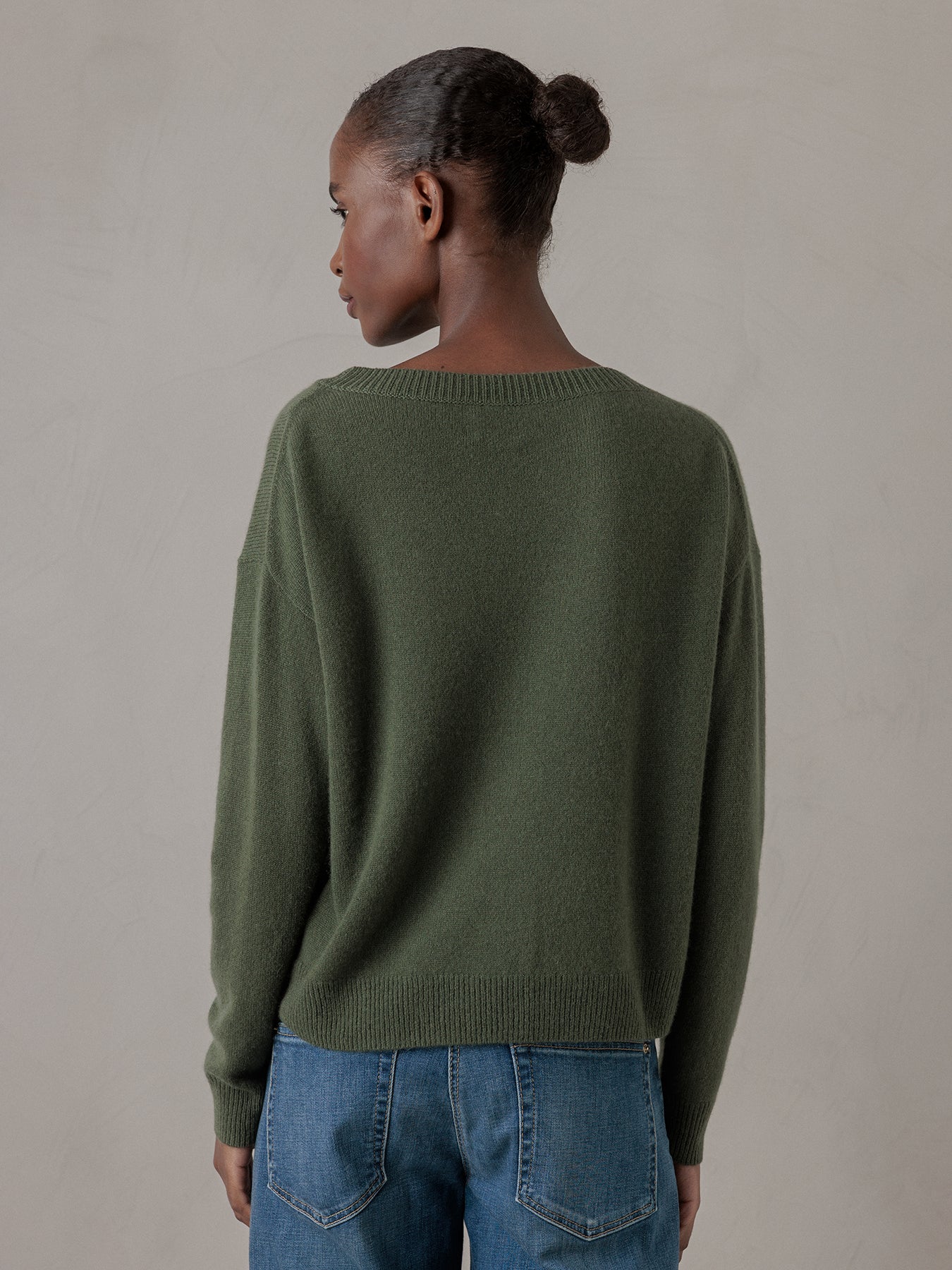 ALLUDE Pullover aus Cashmere Damen (36 OLIVE)
