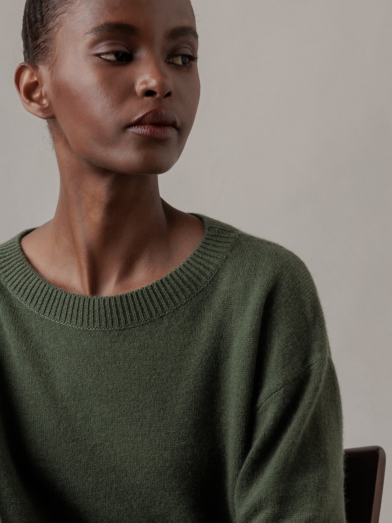 ALLUDE Pullover aus Cashmere Damen (36 OLIVE)