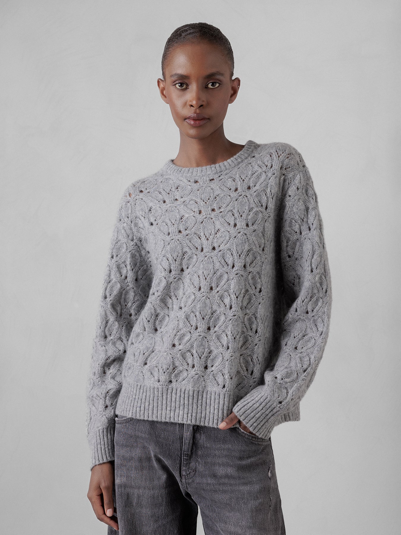 ALLUDE Pullover aus Cashmere Damen (81 SILBER MEL)