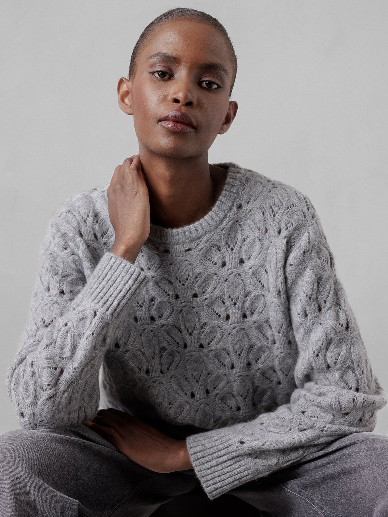 ALLUDE Pullover aus Cashmere Damen (81 SILBER MEL)