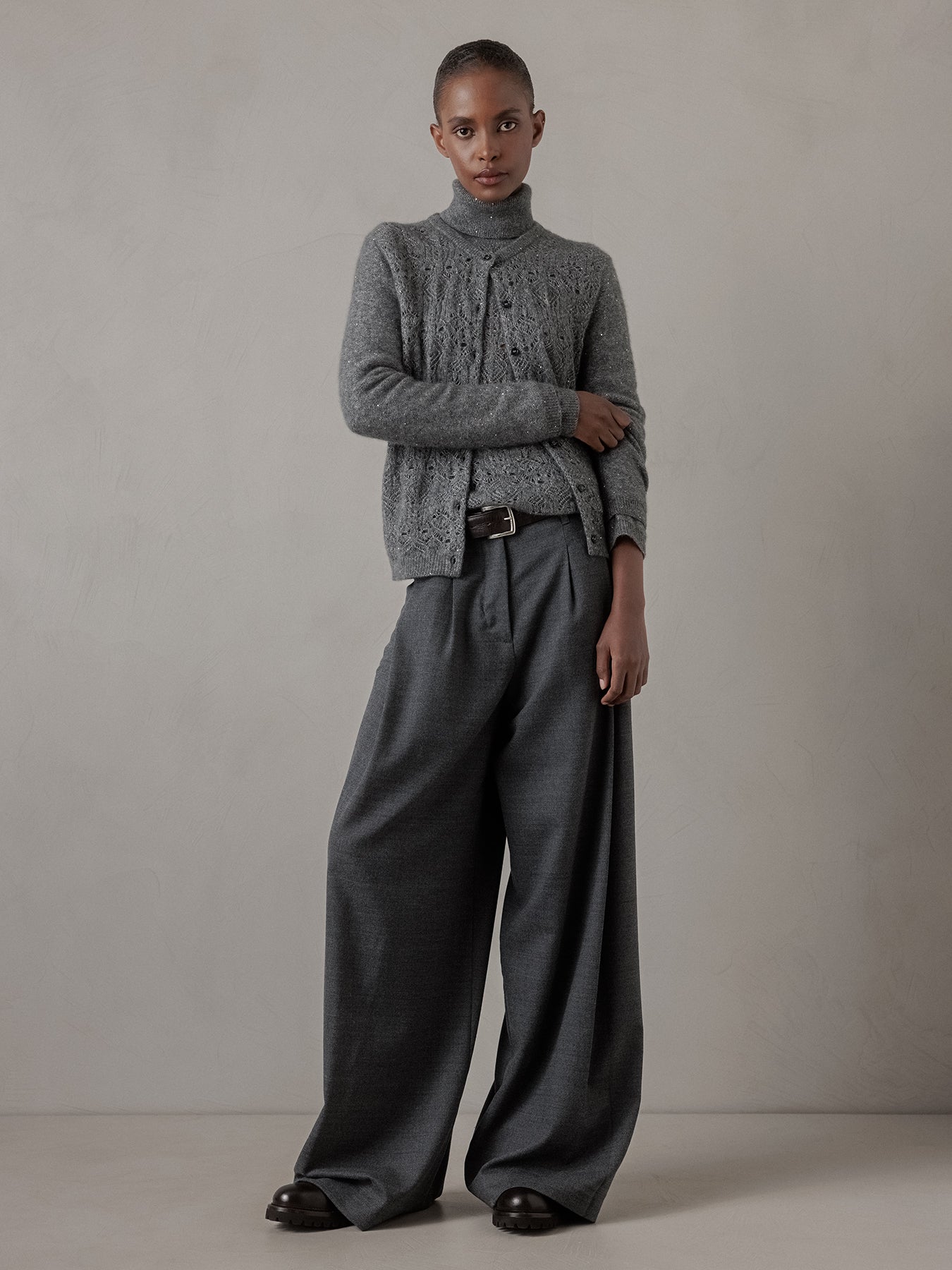 ALLUDE Pullover aus Cashmere Damen (83 DK GRAU MEL)