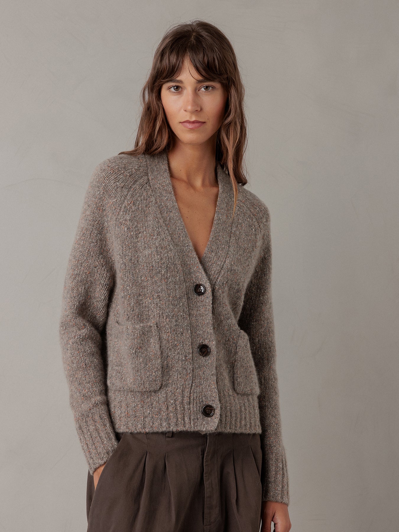ALLUDE Strickjacke aus Cashmere Damen (46 BRAUN MEL)