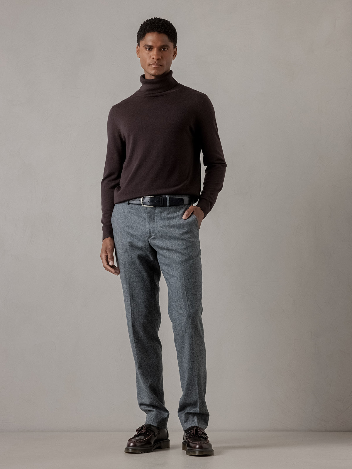 ALLUDE Rollkragenpullover aus Schurwolle Herren (449 DK BRAUN)