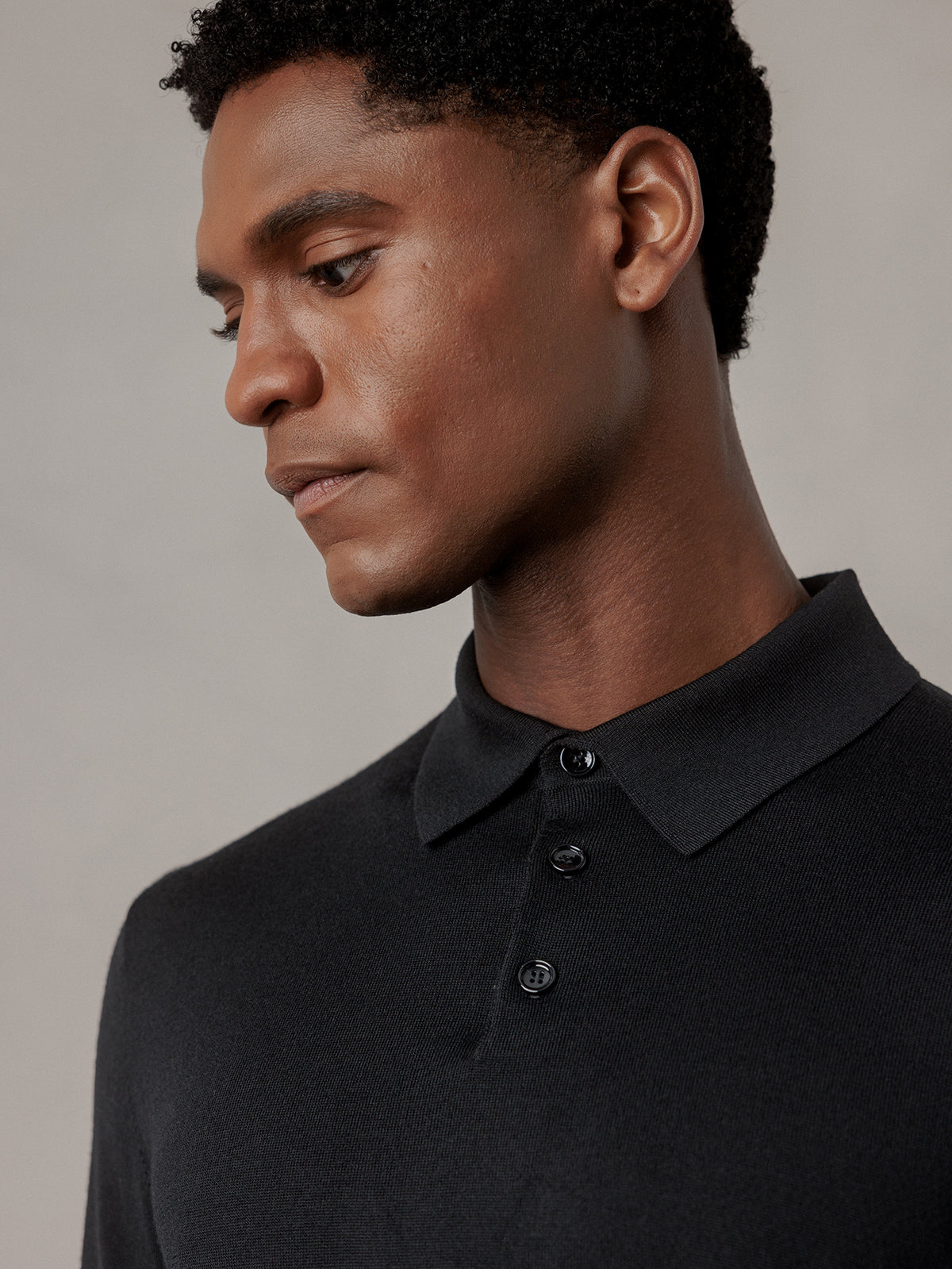 ALLUDE Strick-Poloshirt aus Schurwolle Herren (490 SCHWARZ)