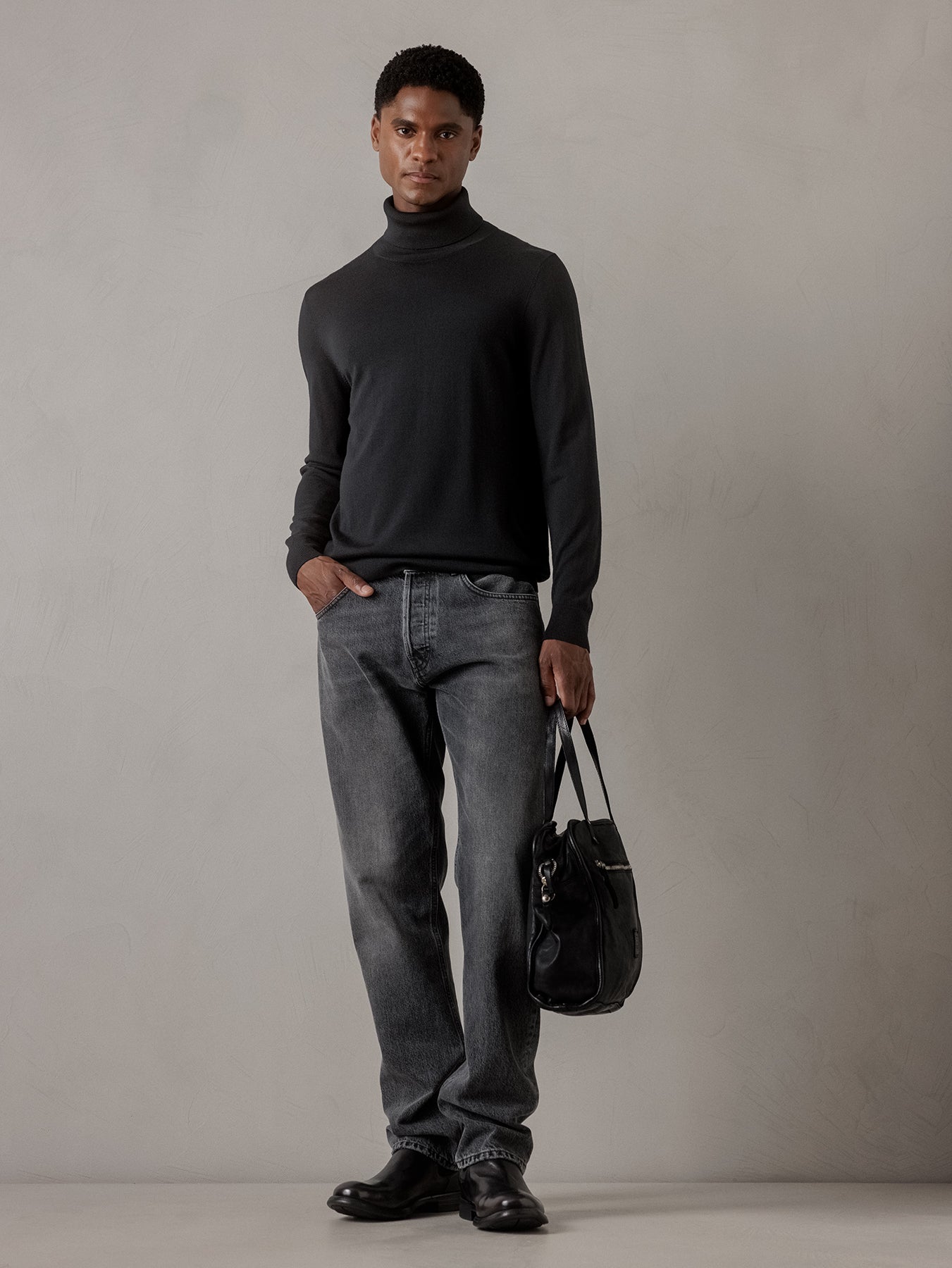 ALLUDE Rollkragenpullover aus Schurwolle Herren (490 SCHWARZ)