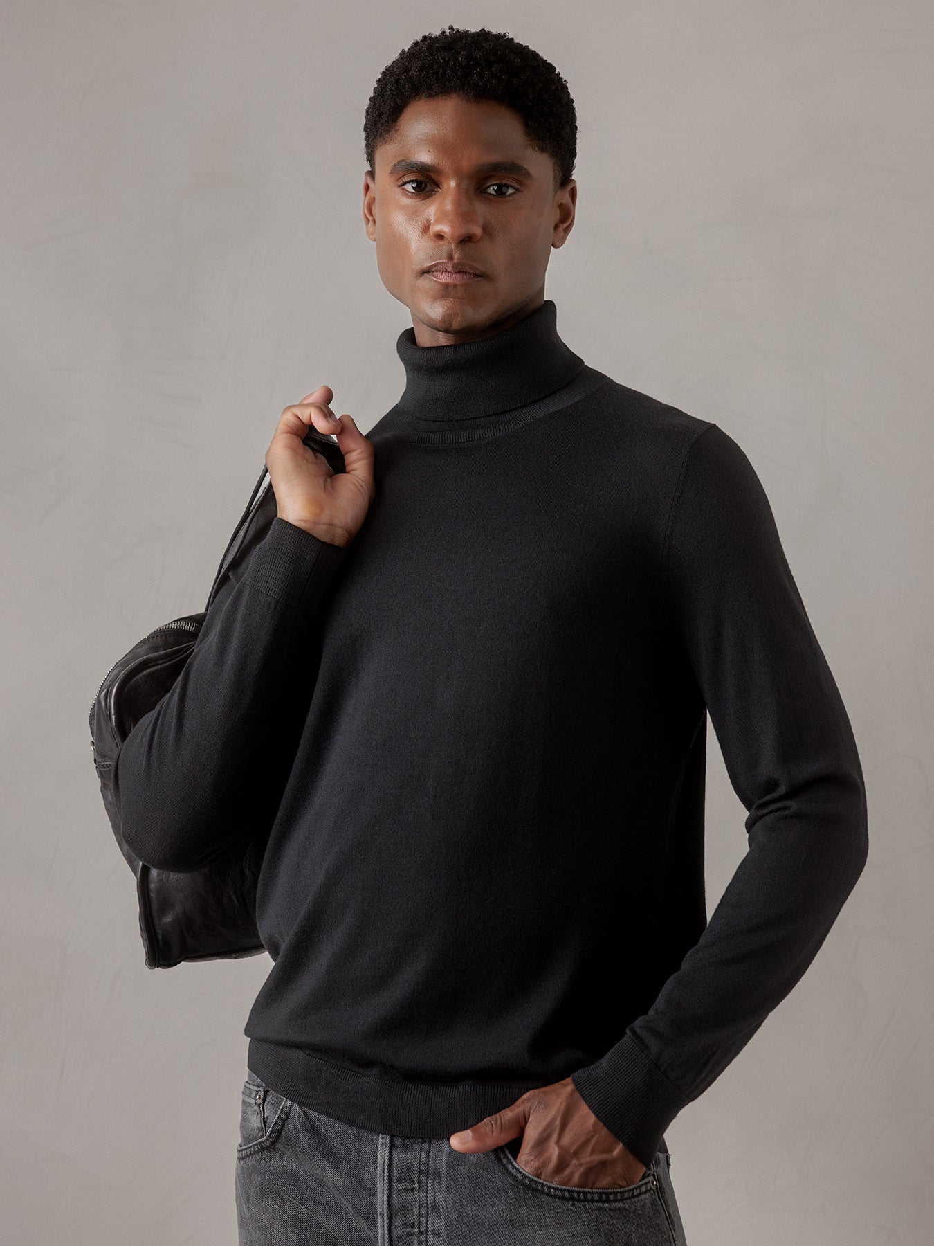 ALLUDE Rollkragenpullover aus Schurwolle Herren (490 SCHWARZ)