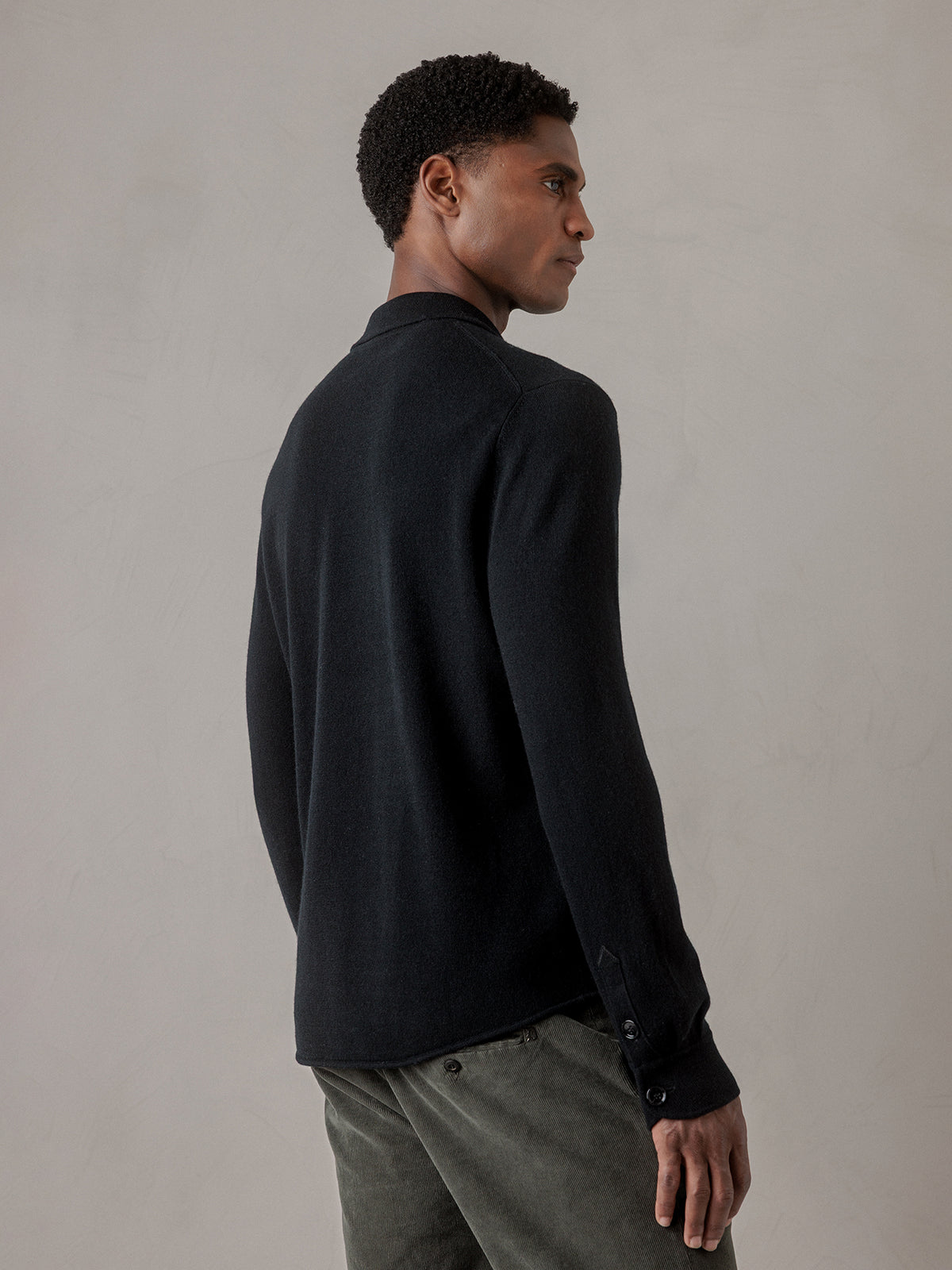 ALLUDE Strickhemd aus Schurwolle Herren (490 BLACK)