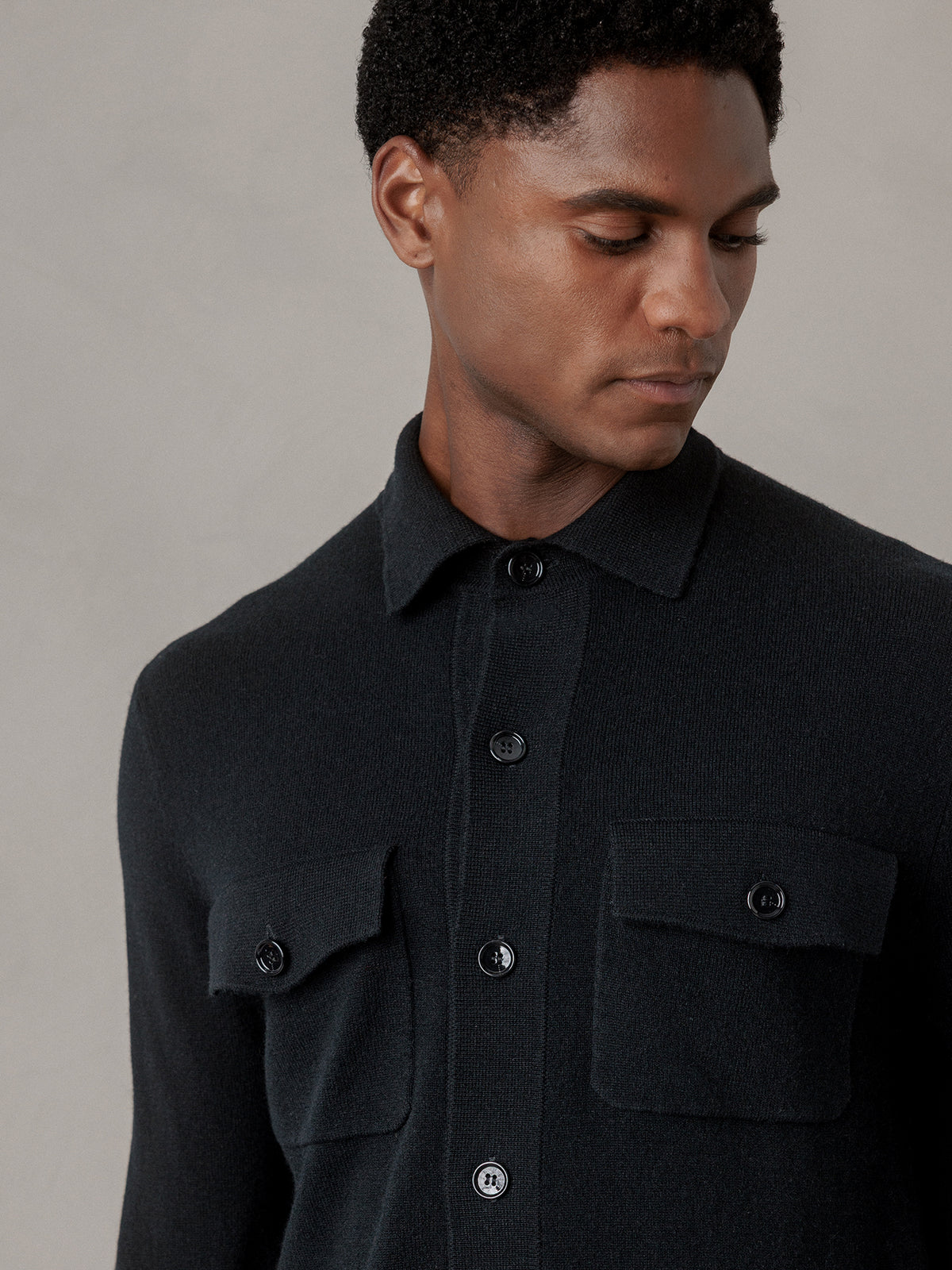 ALLUDE Strickhemd aus Schurwolle Herren (490 BLACK)